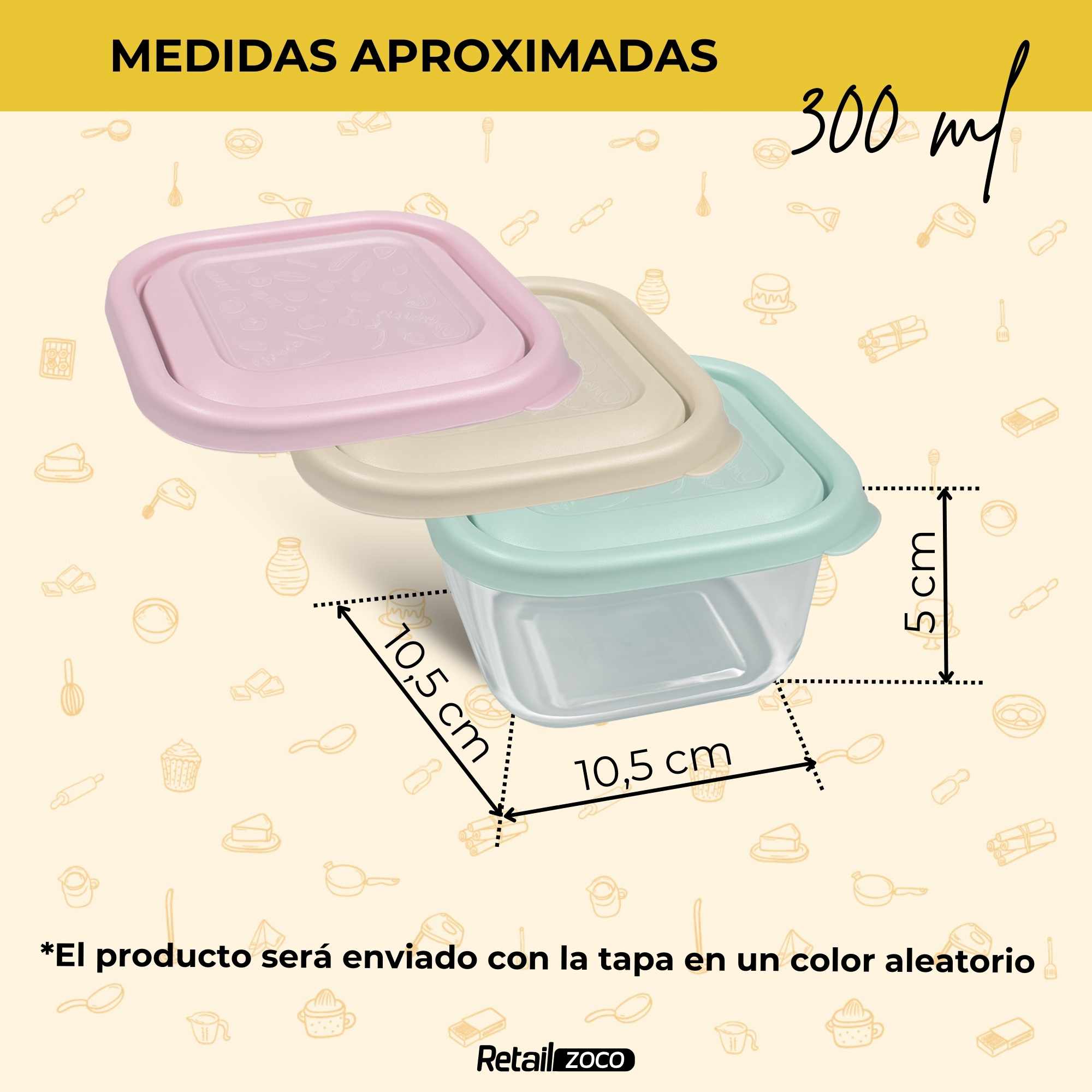 Set 2 Fiambreras 300 Ml plástico Transparente color aleatorio - imagen 4