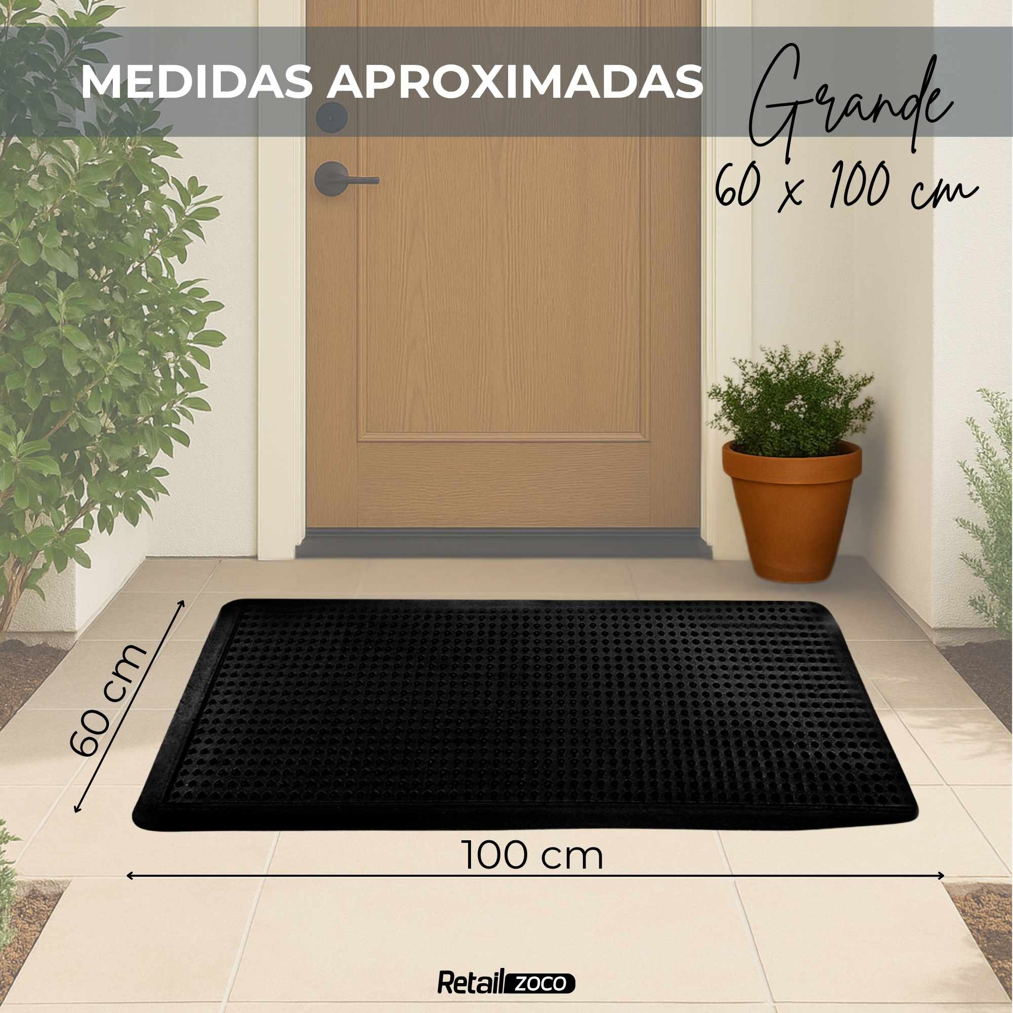 Felpudo de goma negro 60 x 100 cm - imagen 3