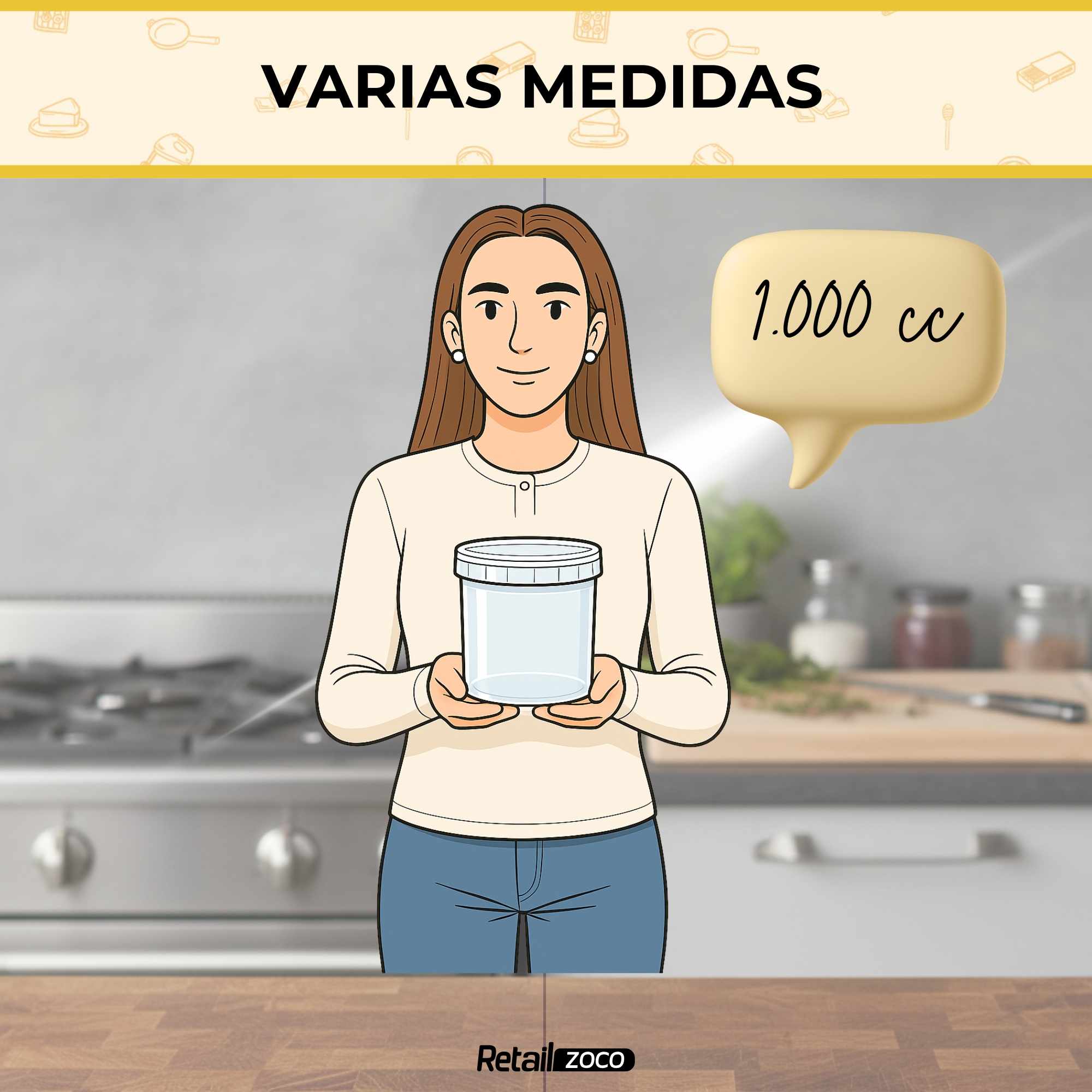 Cubo de plástico 1000cc redondo - imagen 6