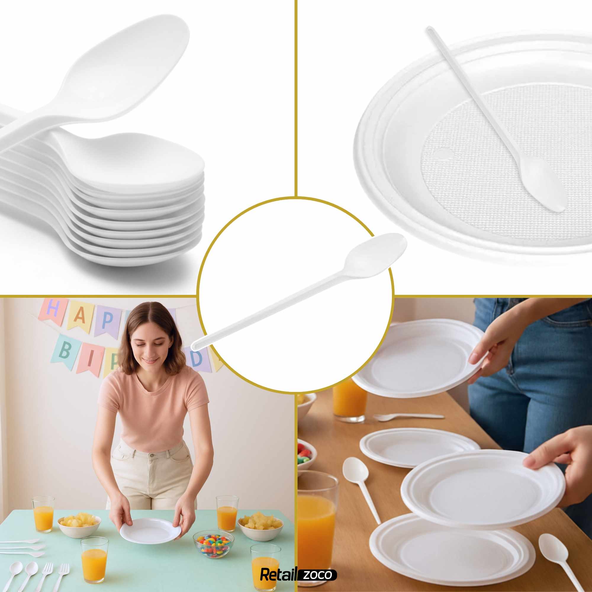Cucharas de plástico Reutilizable 16.5 cm Pack 100 unidades - imagen 5