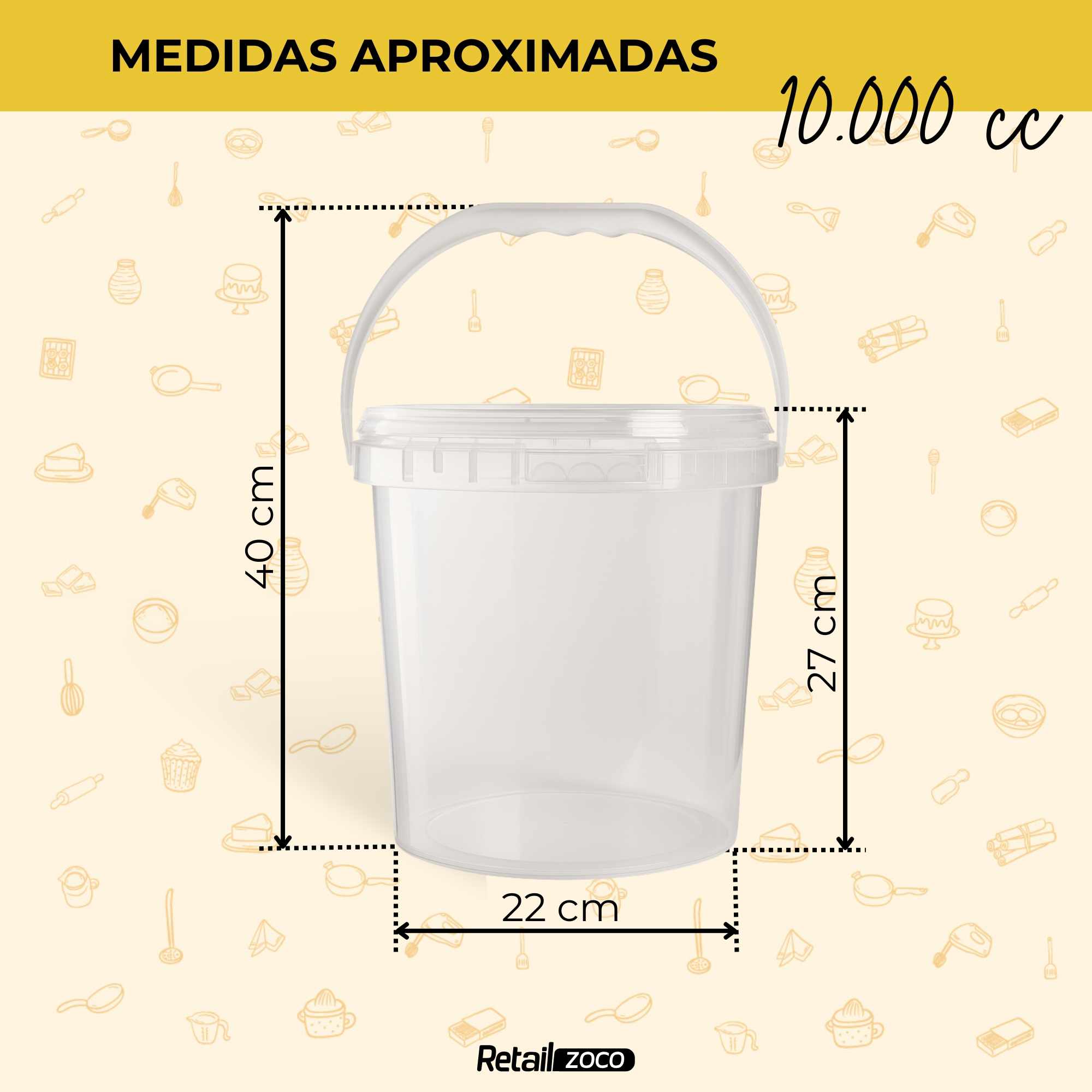 Cubo de plástico 10000cc redondo - imagen 4