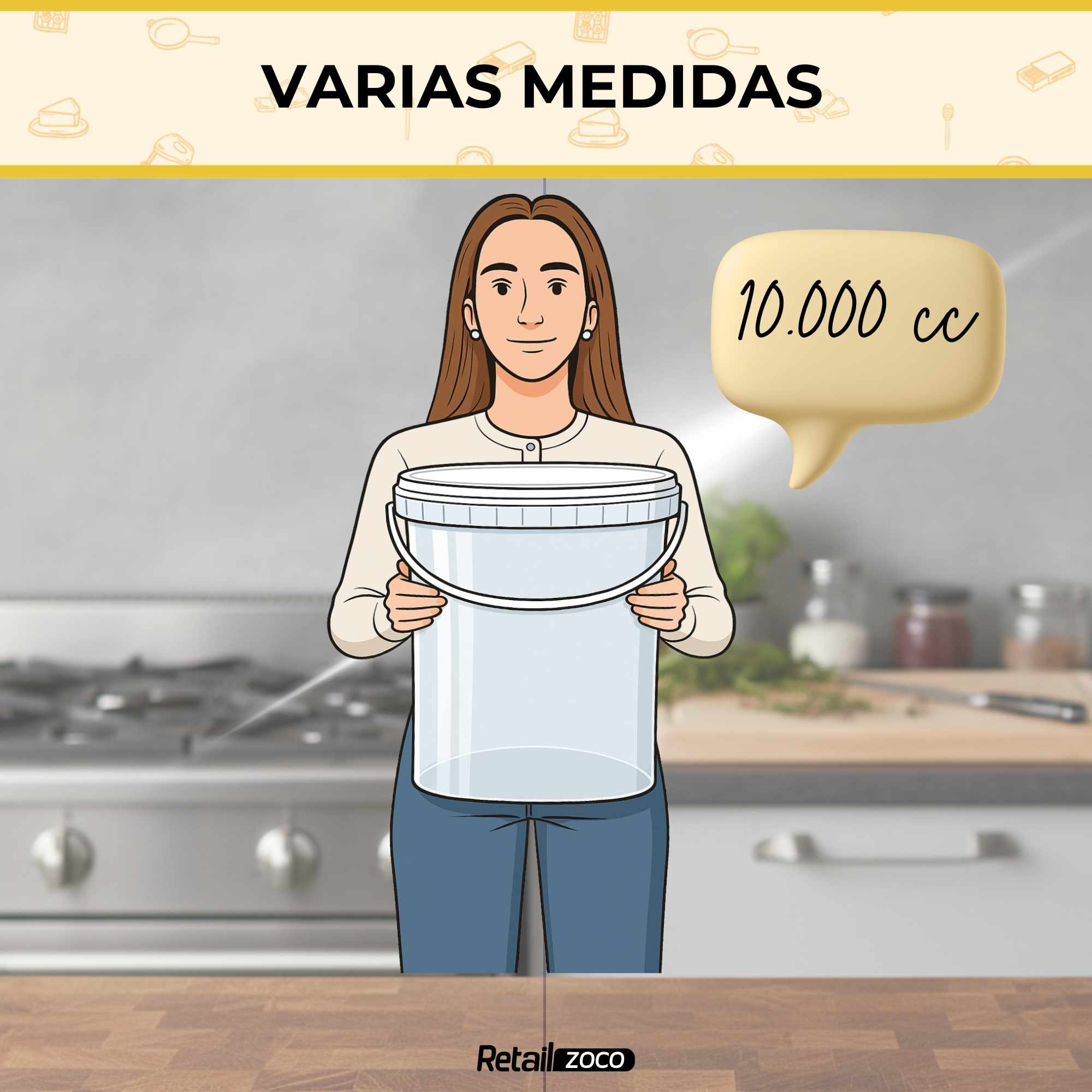Cubo de plástico 10000cc redondo - imagen 6