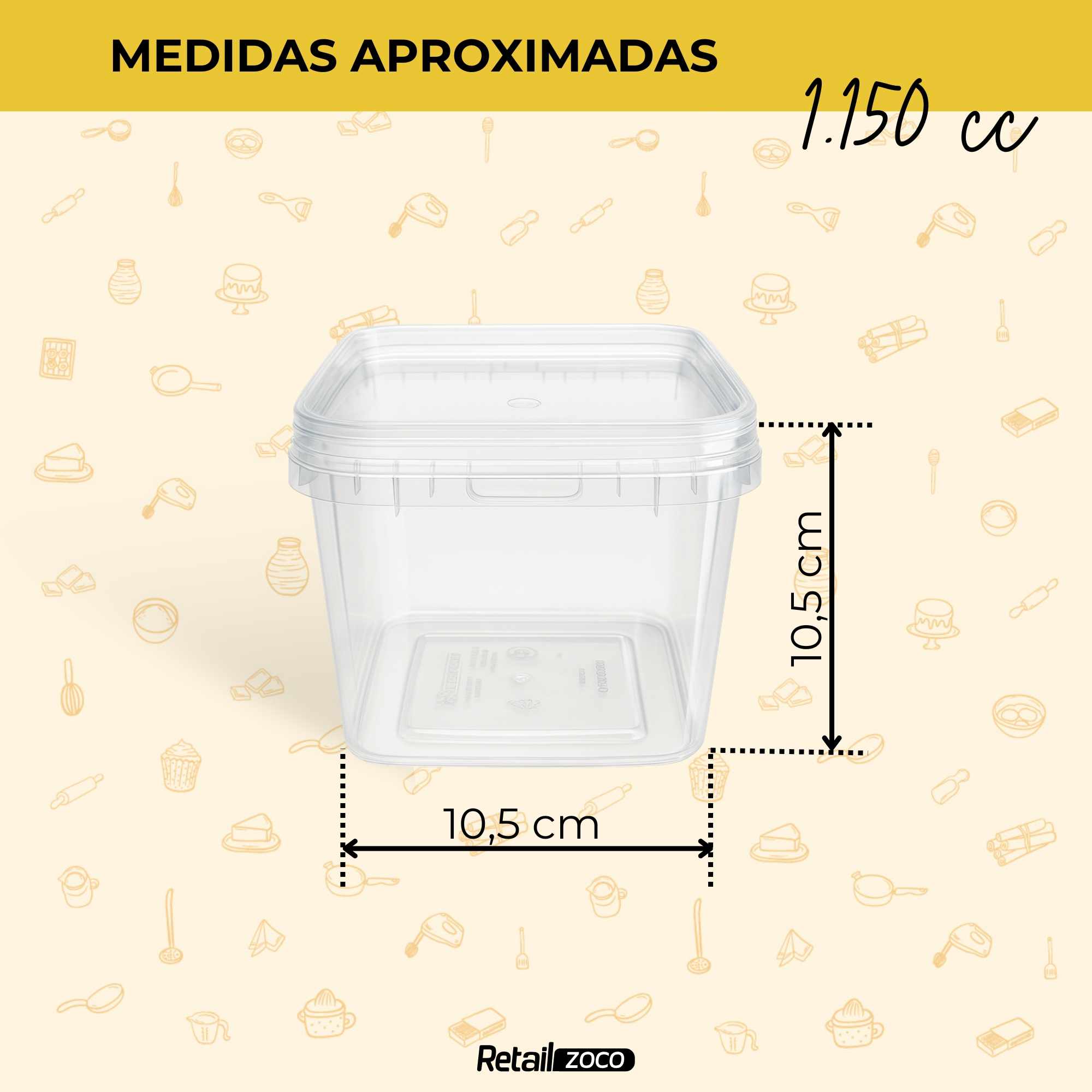 Cubo de plástico 1150 cc cuadrado - imagen 4