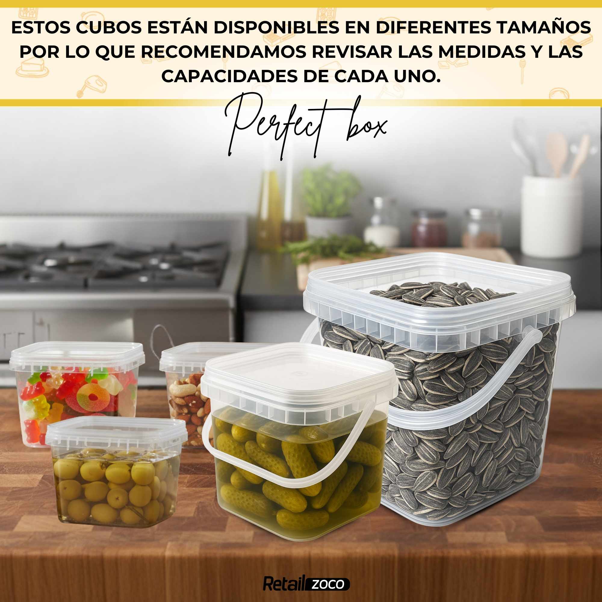 Cubo de plástico 1150 cc cuadrado - imagen 5