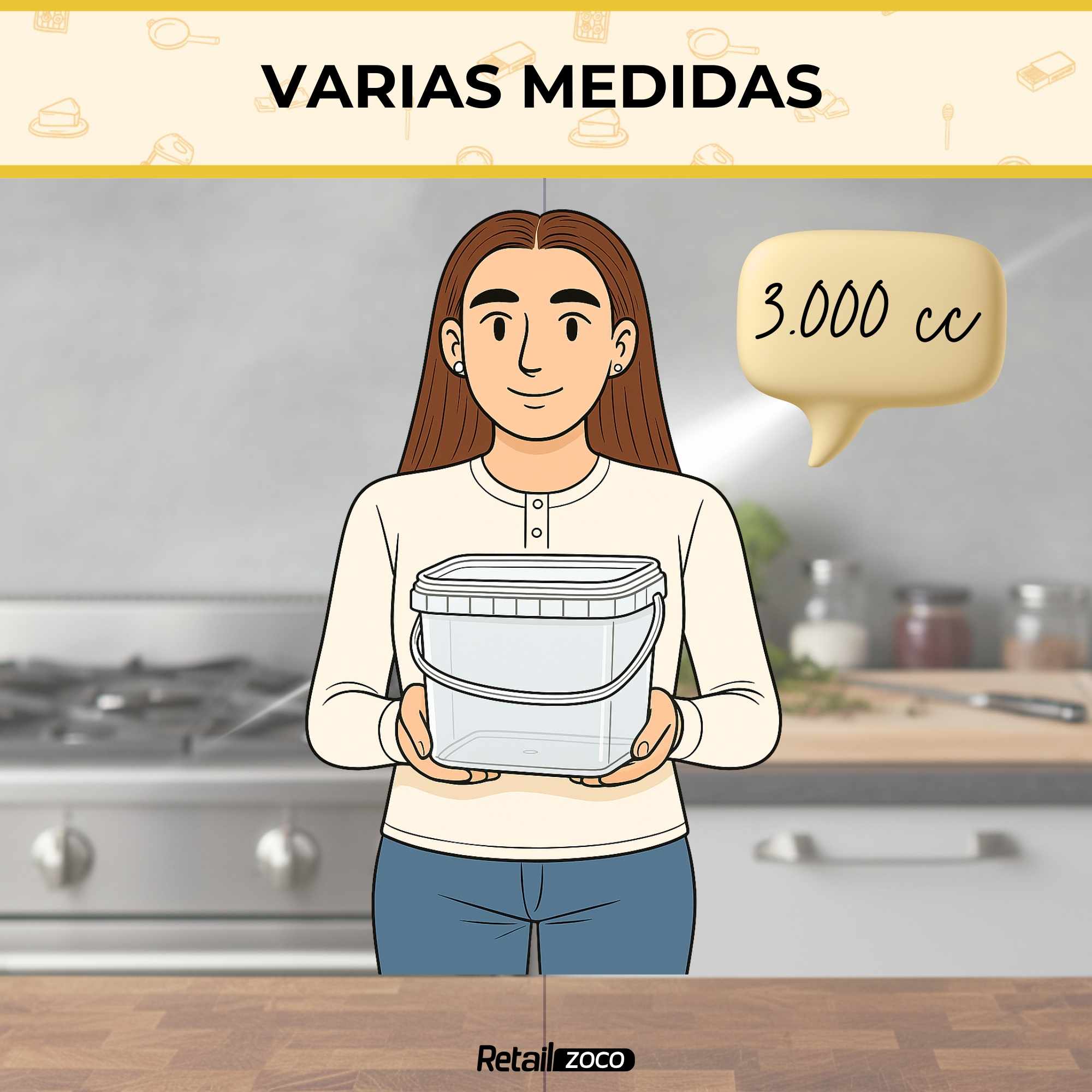 Cubo de plástico 3000 cc cuadrado - imagen 6