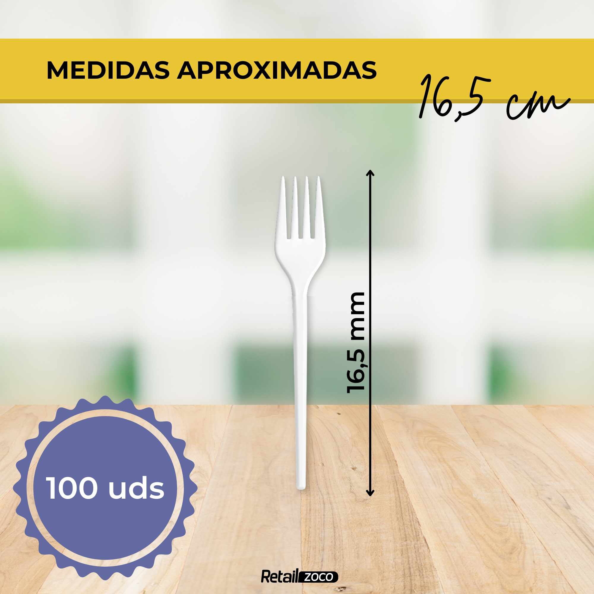Tenedores de plástico Reutilizable 16.5 cm Pack 100 unidades - imagen 3