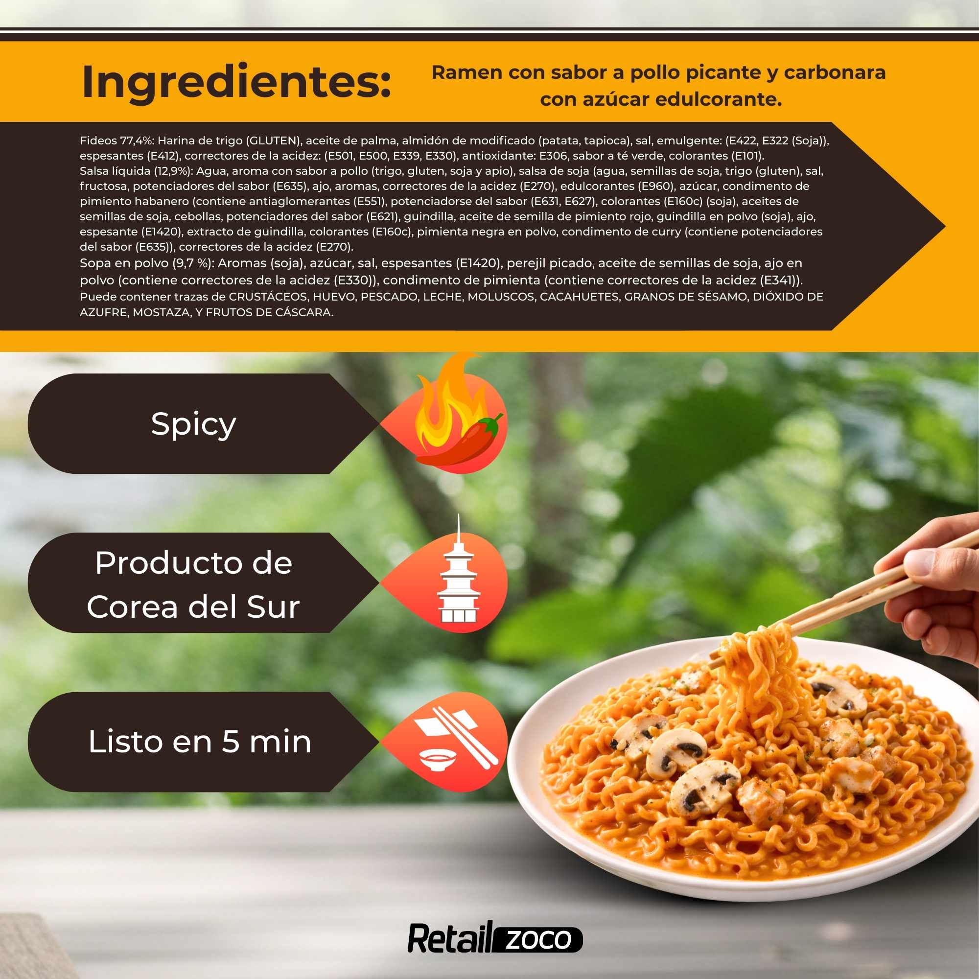 Hot Chicken Ramen Buldak Carbonara 130g - imagen 3