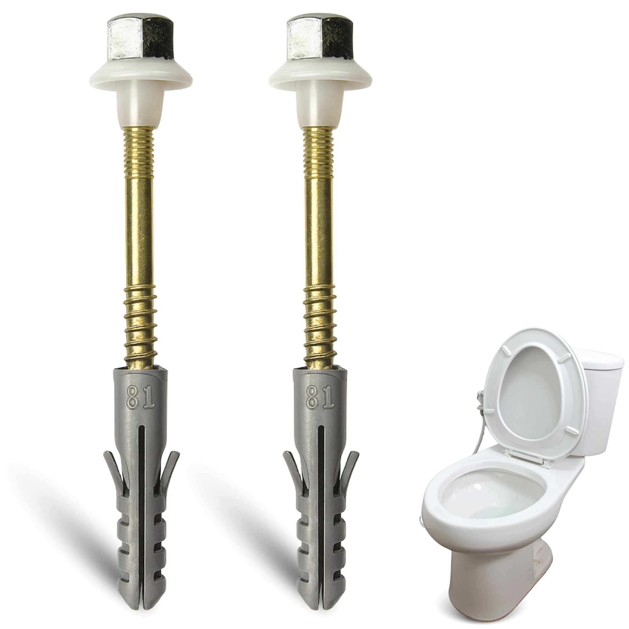 Juego de 2 tornillos para inodoro o bide vertical