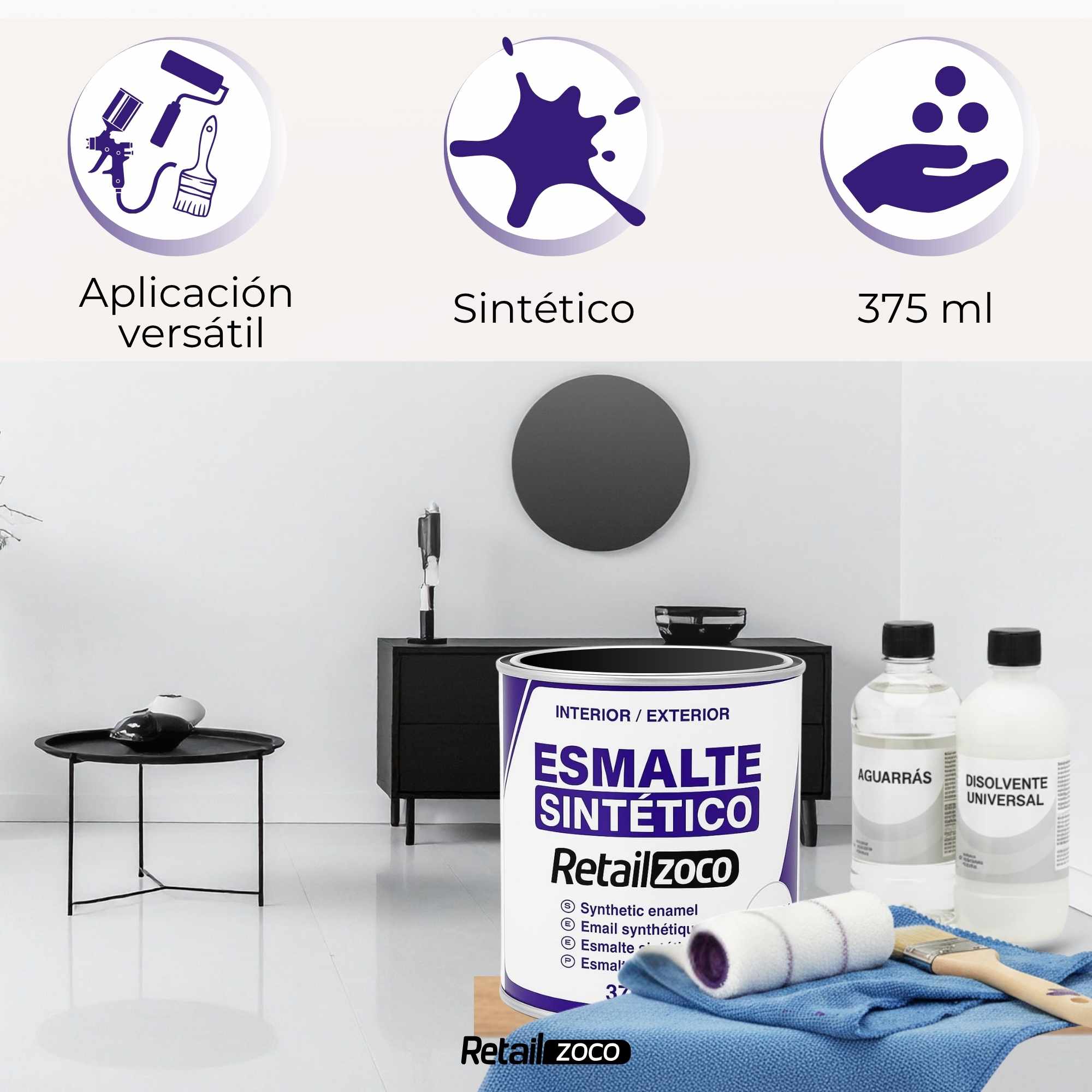 Esmalte sintético Negro Brillo 375 ml - imagen 5