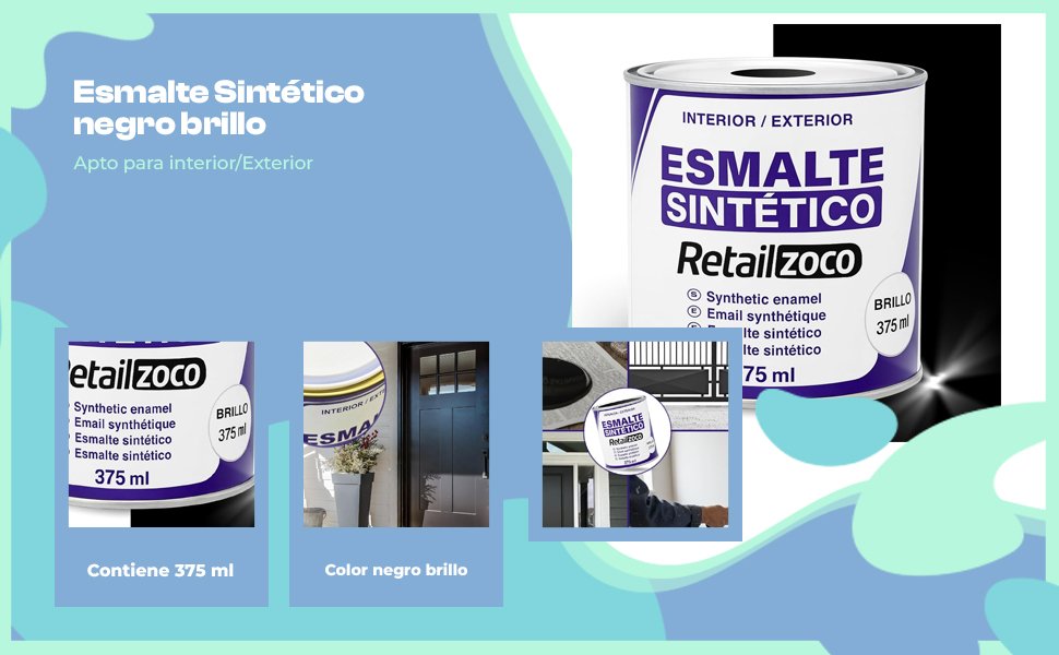 Banner - Esmalte sintético Negro Brillo 375 ml
