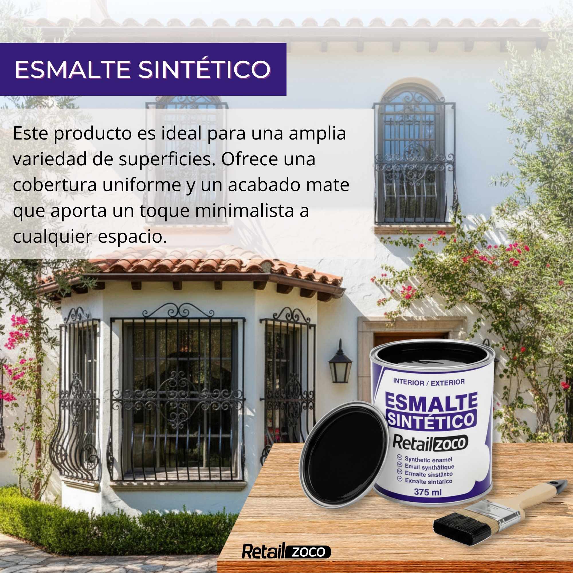 Esmalte sintético Negro Mate 375 ml - imagen 2