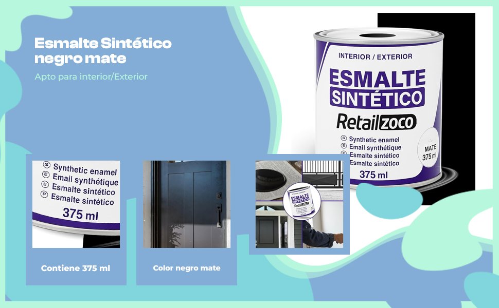 Banner - Esmalte sintético Negro Mate 375 ml