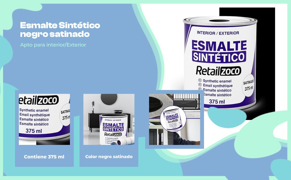 Banner - Esmalte sintético Negro Satinado 375 ml