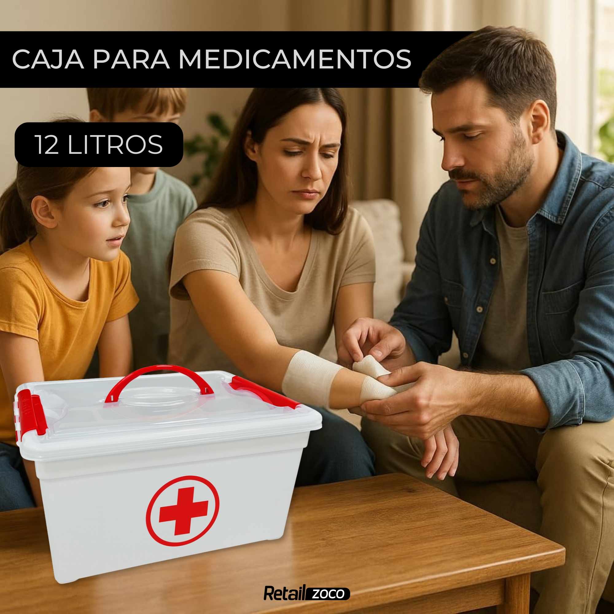 Caja botiquin Primeros Auxilios con Tapa y asa 12 Litros - imagen 2
