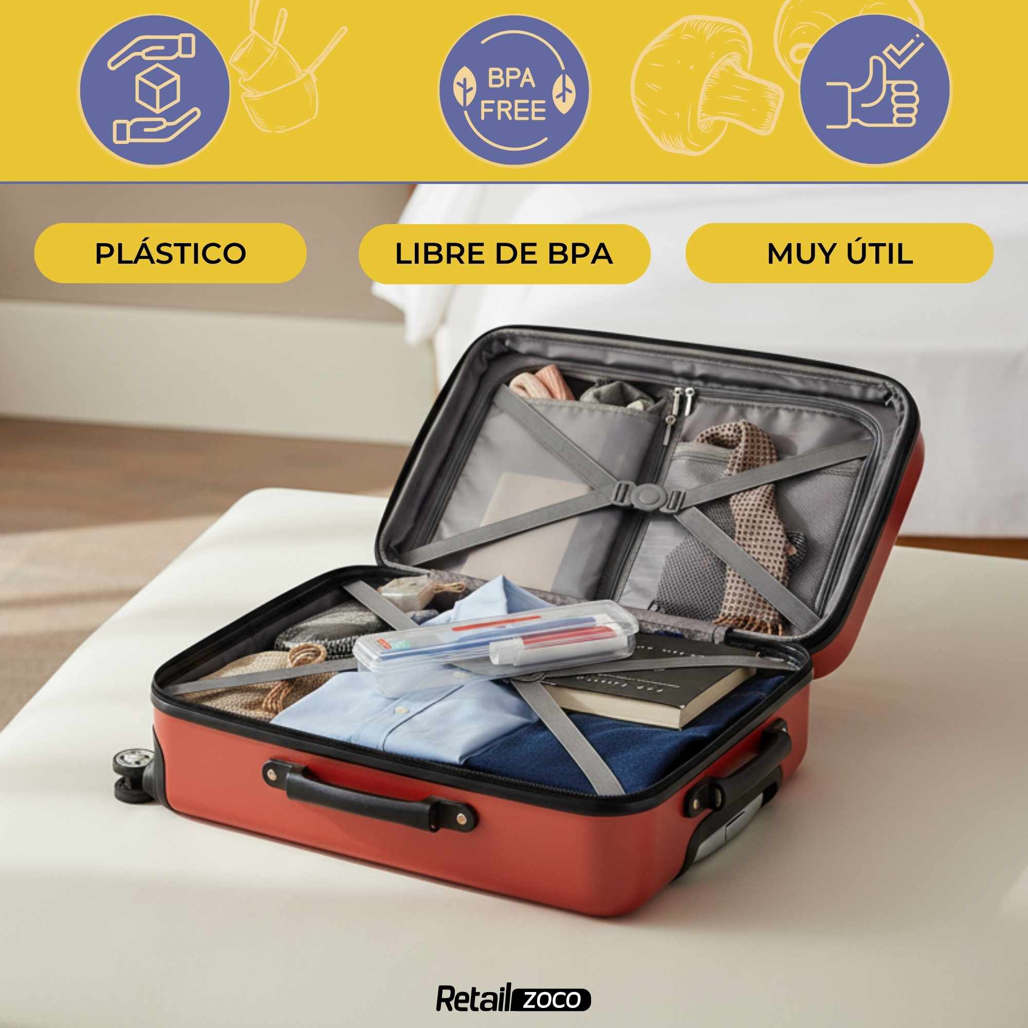 Estuche plastico guarda cepillo y pasta de dientes Transparente - imagen 2