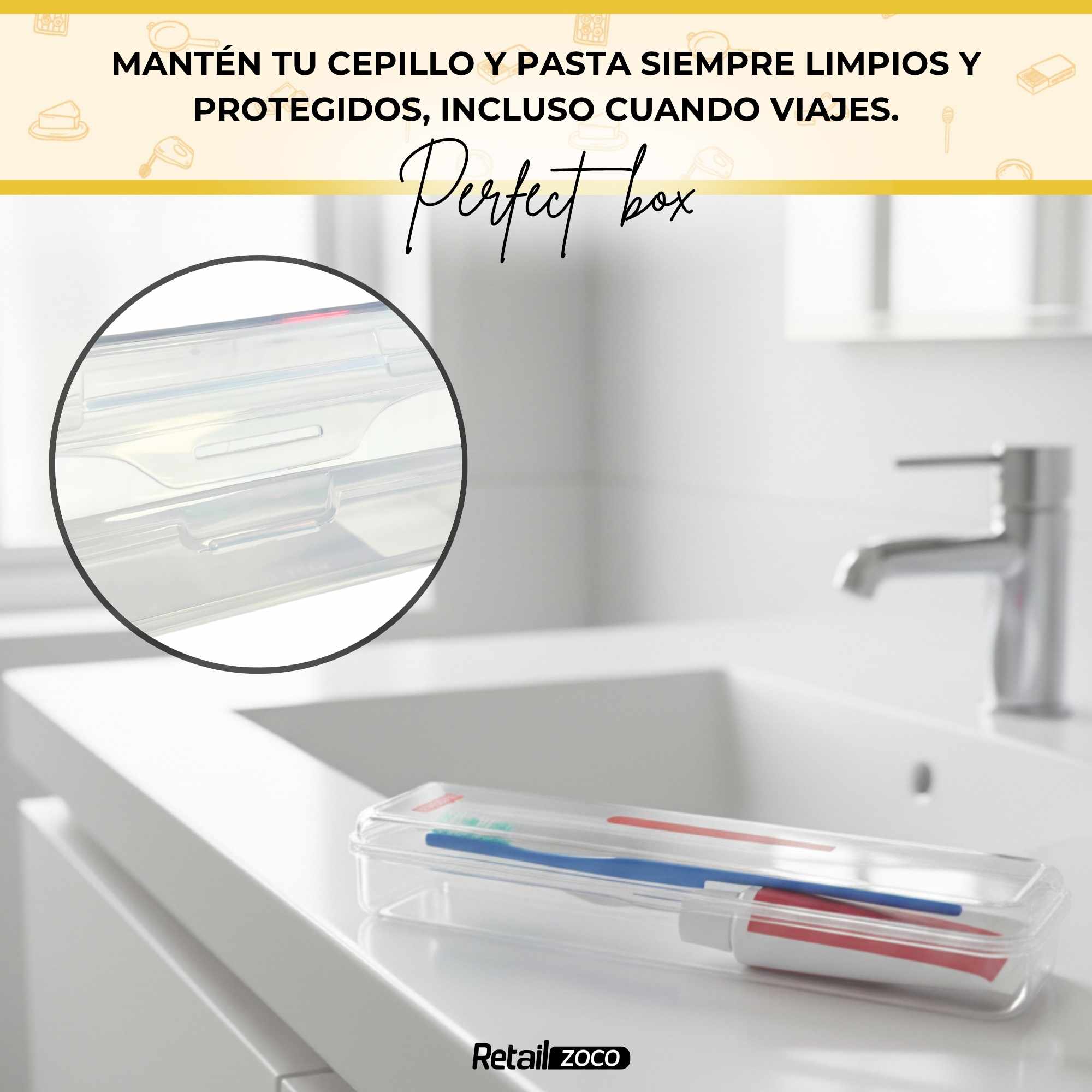 Estuche plastico guarda cepillo y pasta de dientes Transparente - imagen 5