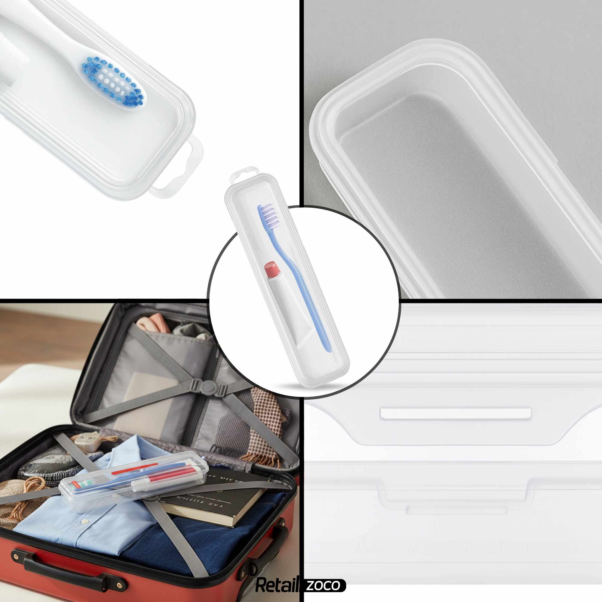 Estuche plastico guarda cepillo y pasta de dientes Transparente - imagen 6
