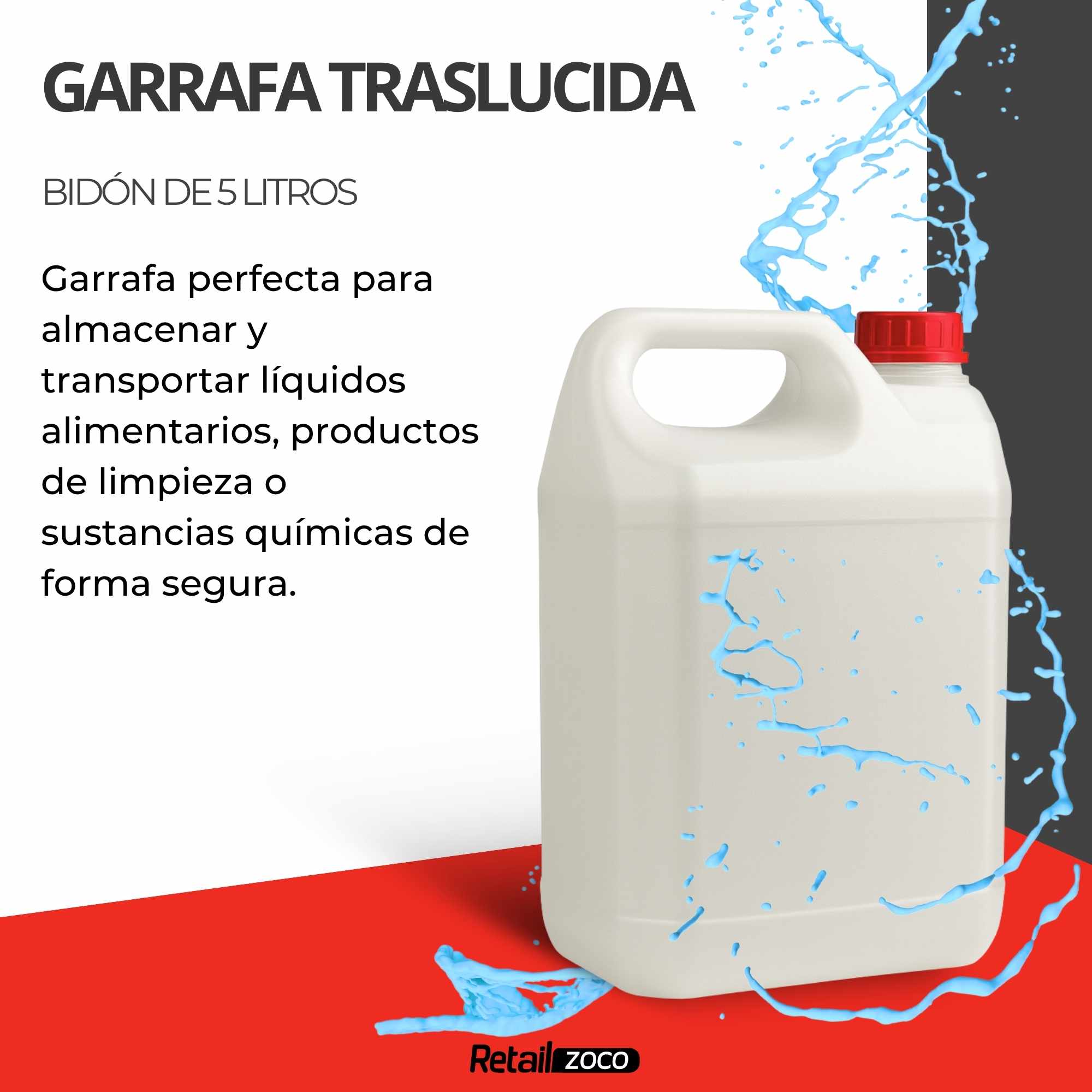 Garrafa bidón de plástico 5 Litros - imagen 2
