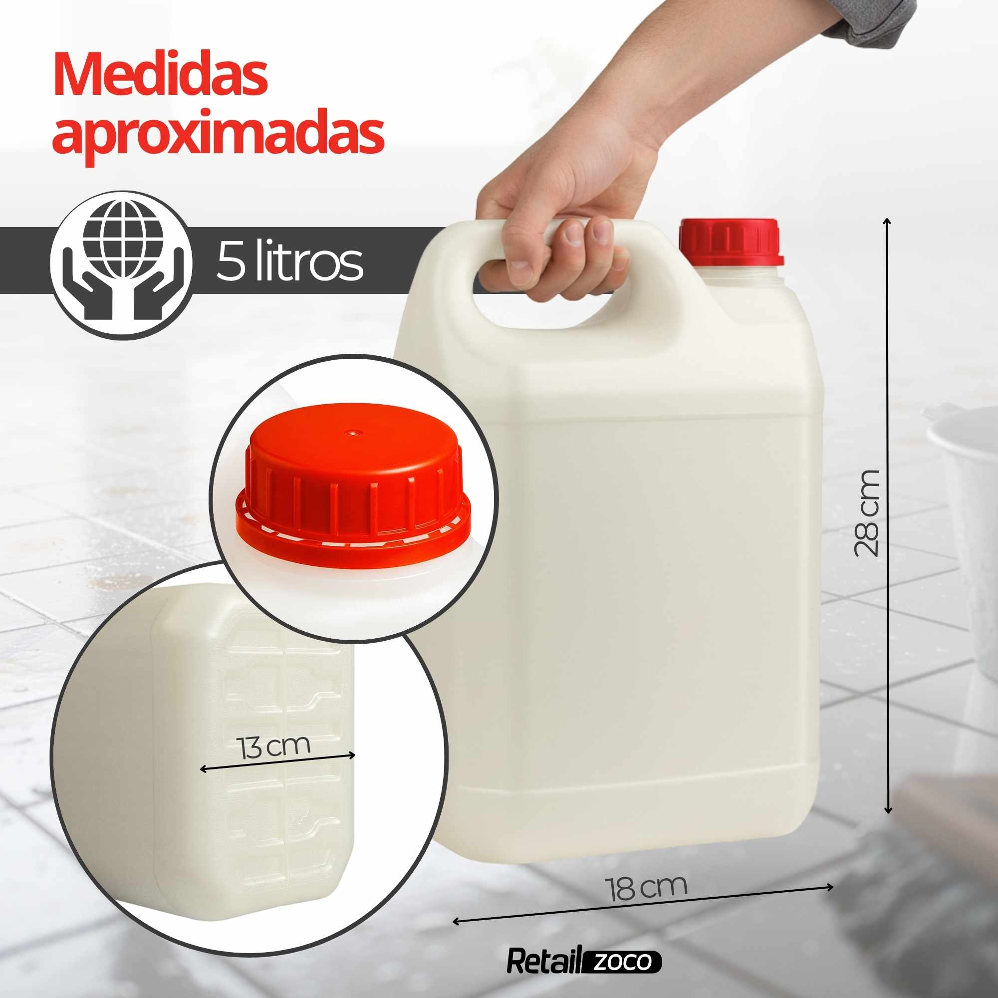 Garrafa bidón de plástico 5 Litros - imagen 6