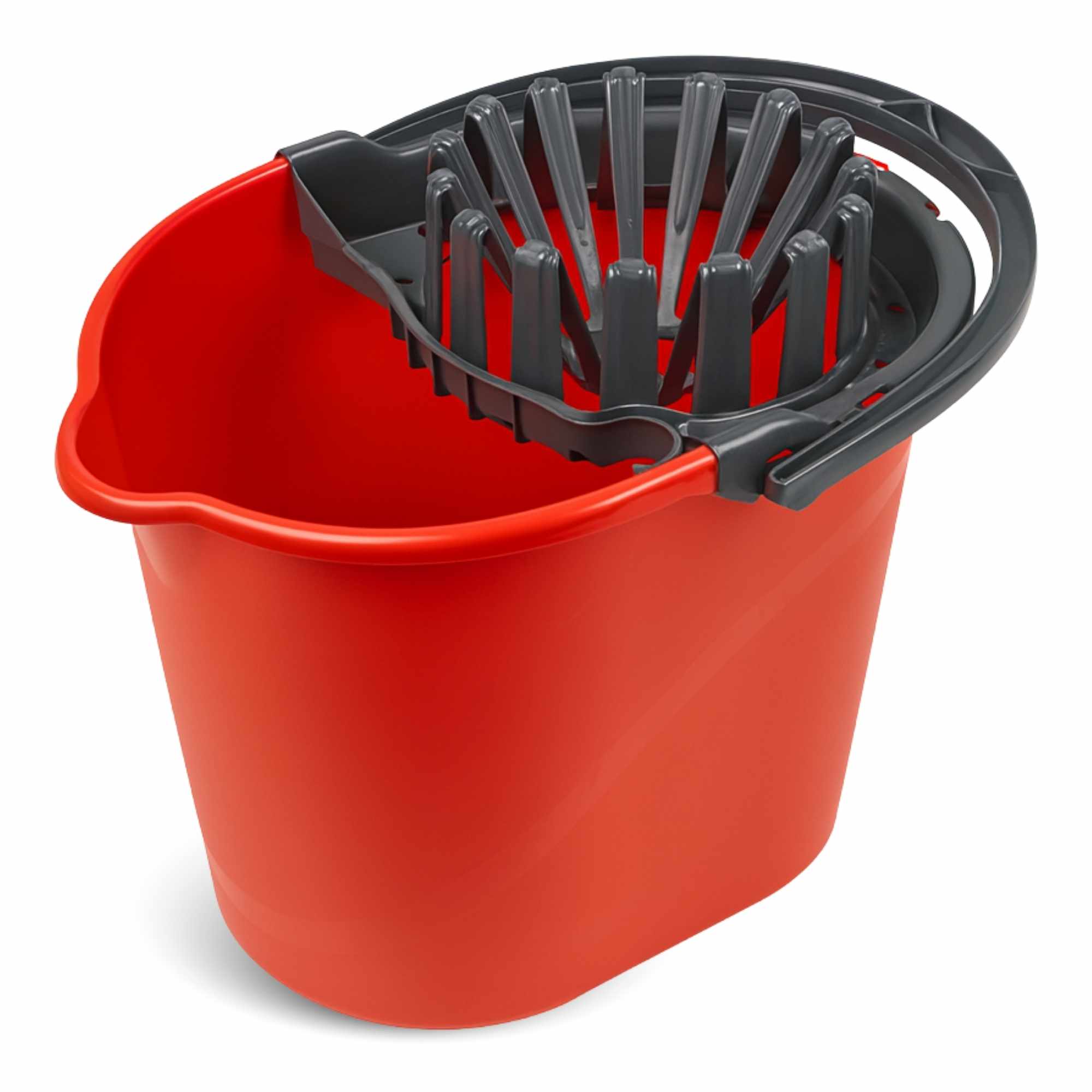 Cubo Fregona Escurrefacil Rojo y Negro