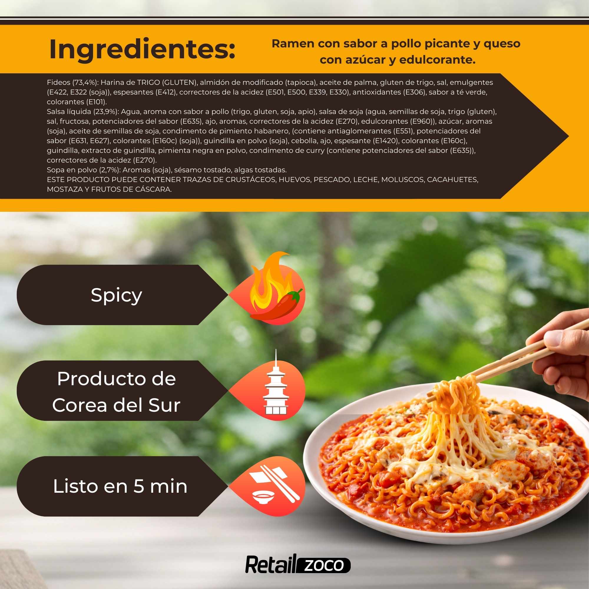 Hot Chicken Ramen Queso 140g - imagen 3
