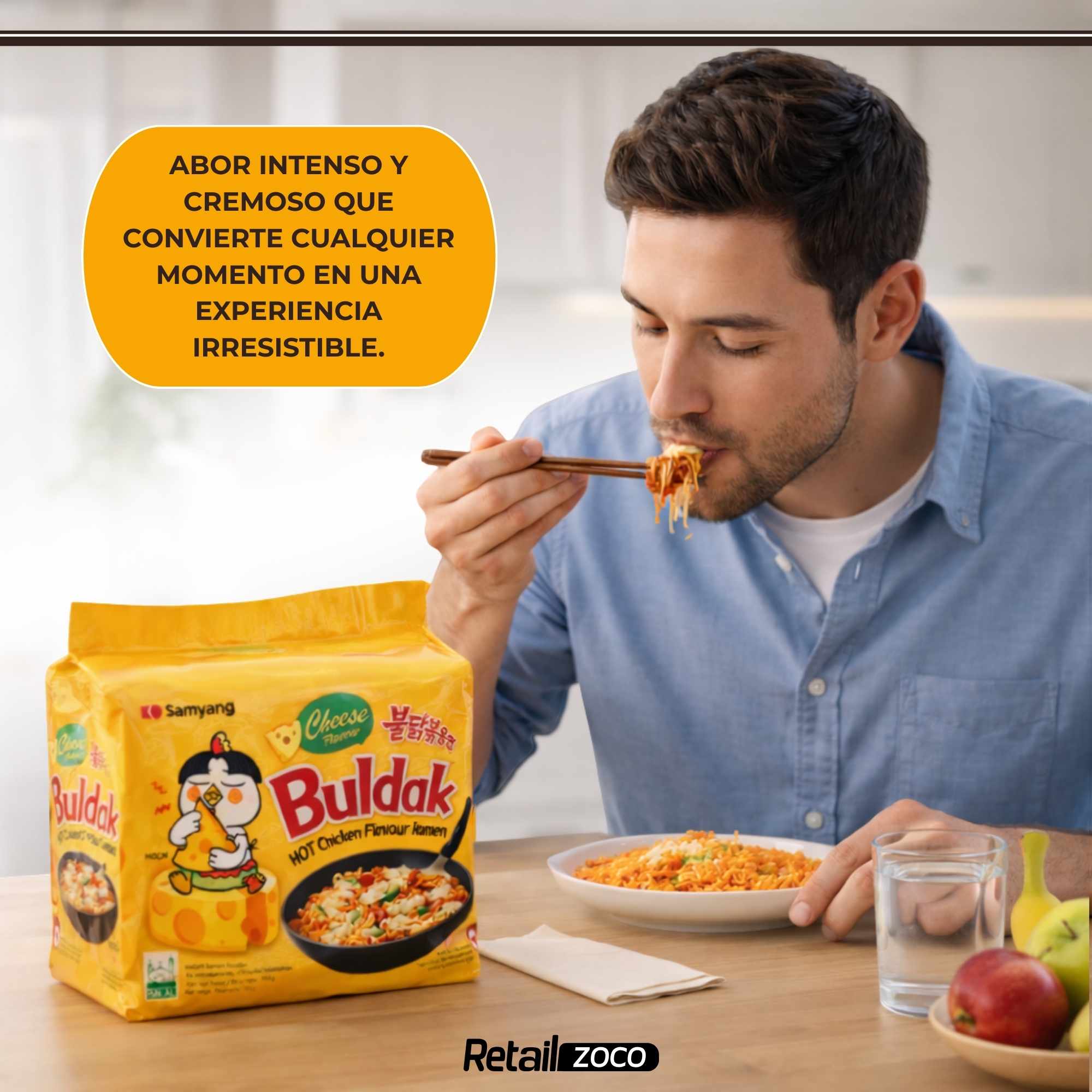 Hot Chicken Ramen Queso 140g - imagen 5