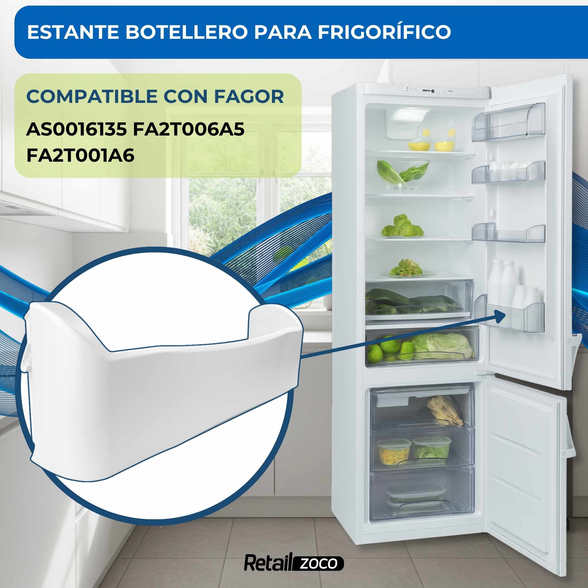 Estante Botellero Frigorífico compatible con Fagor código original AS0016135 - imagen 2