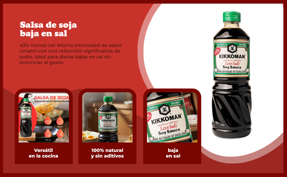 Banner - Salsa de Soja baja en sal Kikkoman 975 ml