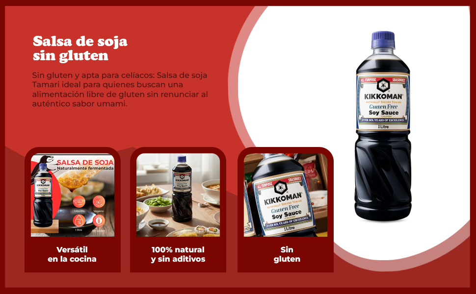 Banner - Salsa de Soja sin gluten Kikkoman 1000 ml