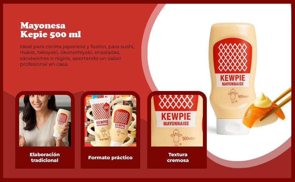 Banner - Mayonesa Japonesa KEWPIE 500ml sin gluten.