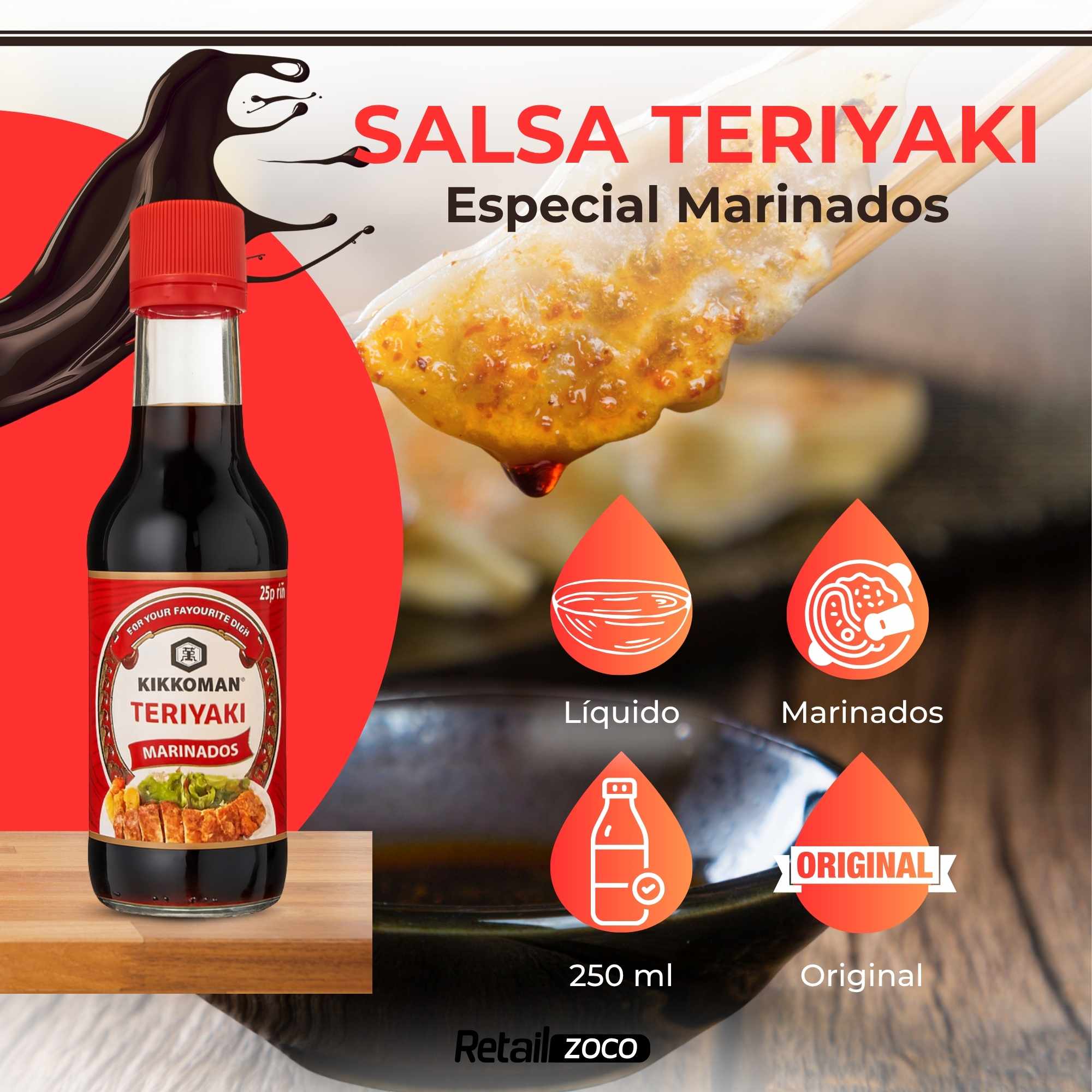 Salsa Teriyaki Kikkoman 250 ml - imagen 2
