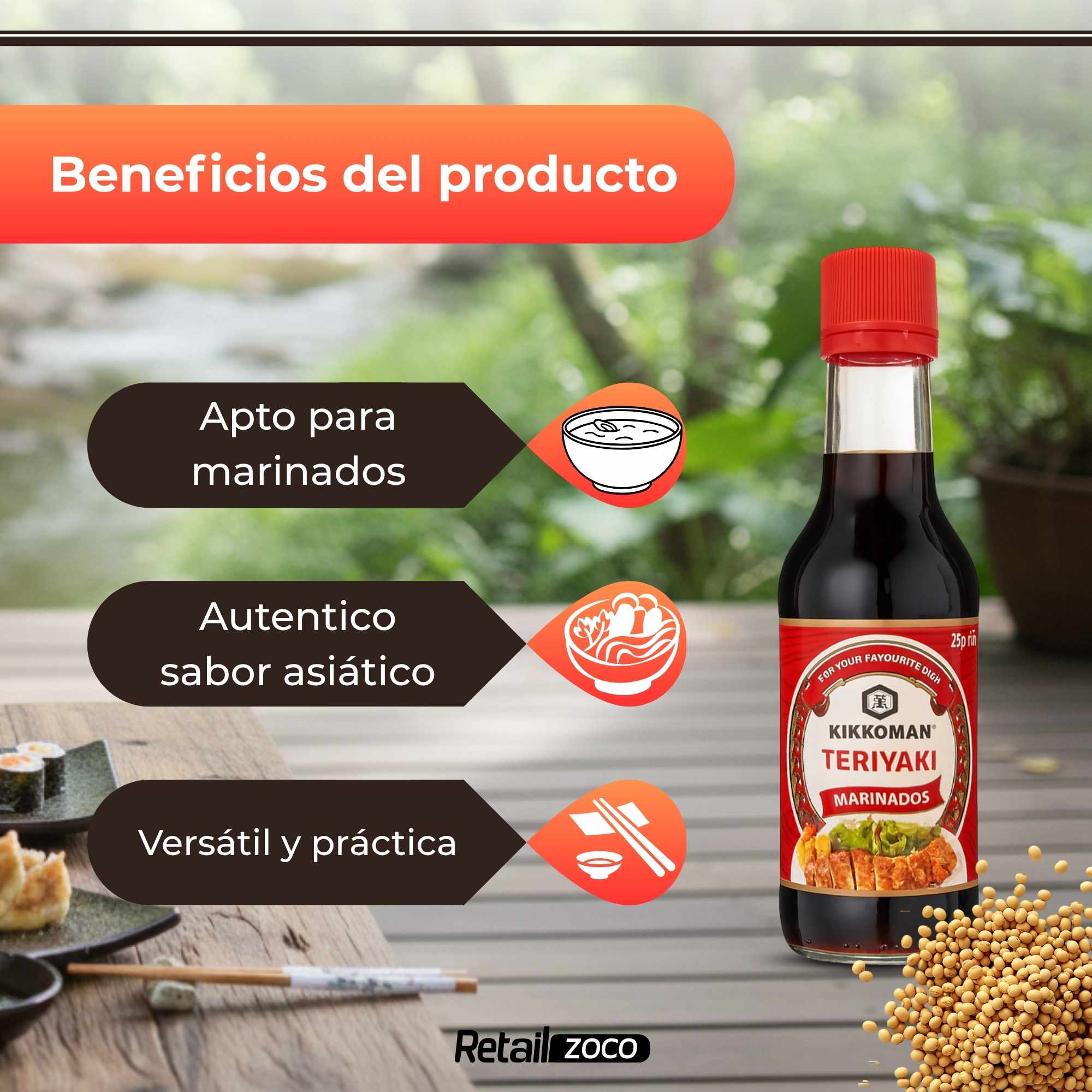 Salsa Teriyaki Kikkoman 250 ml - imagen 3