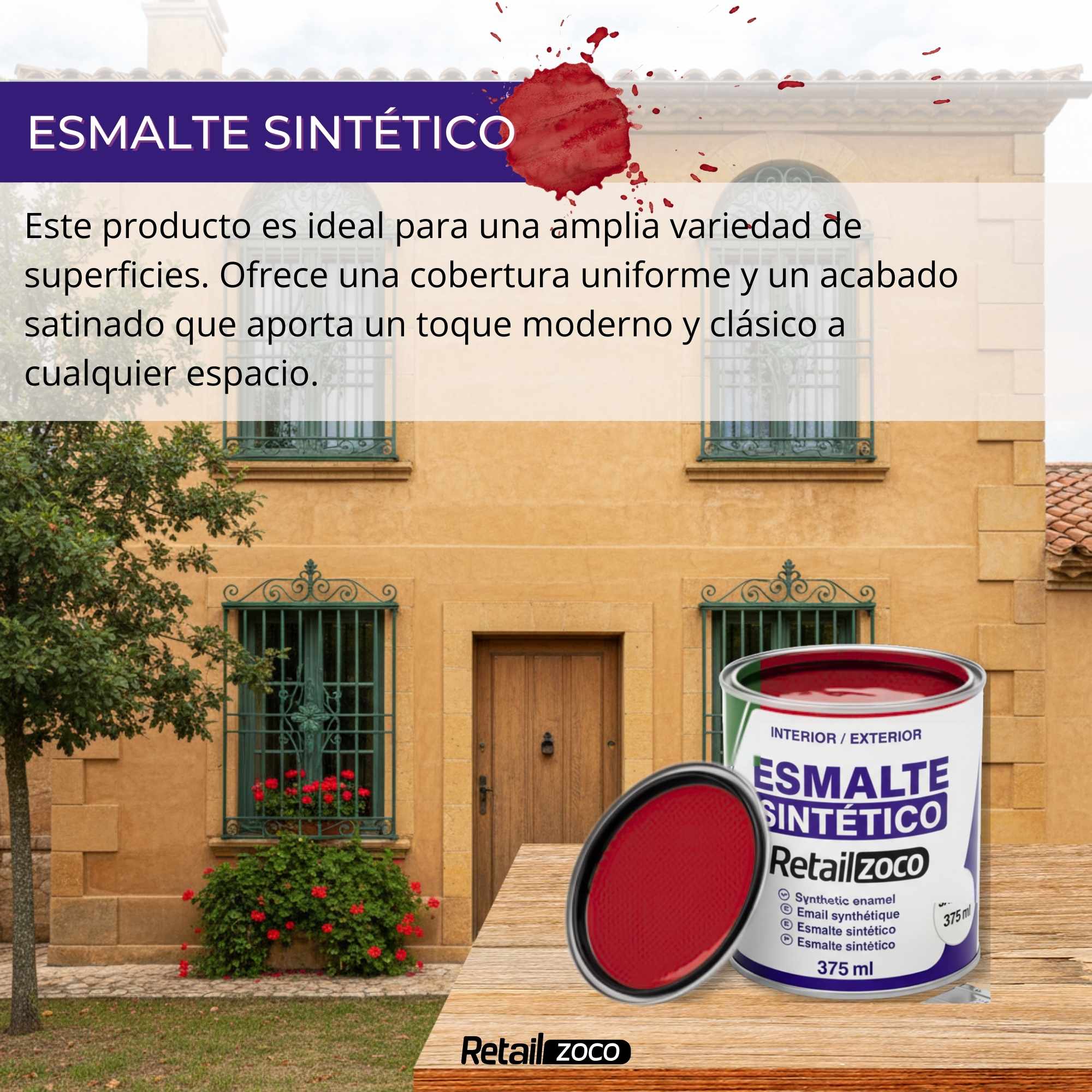 Esmalte sintético Rojo Vivo Brillo 375 ml - imagen 2