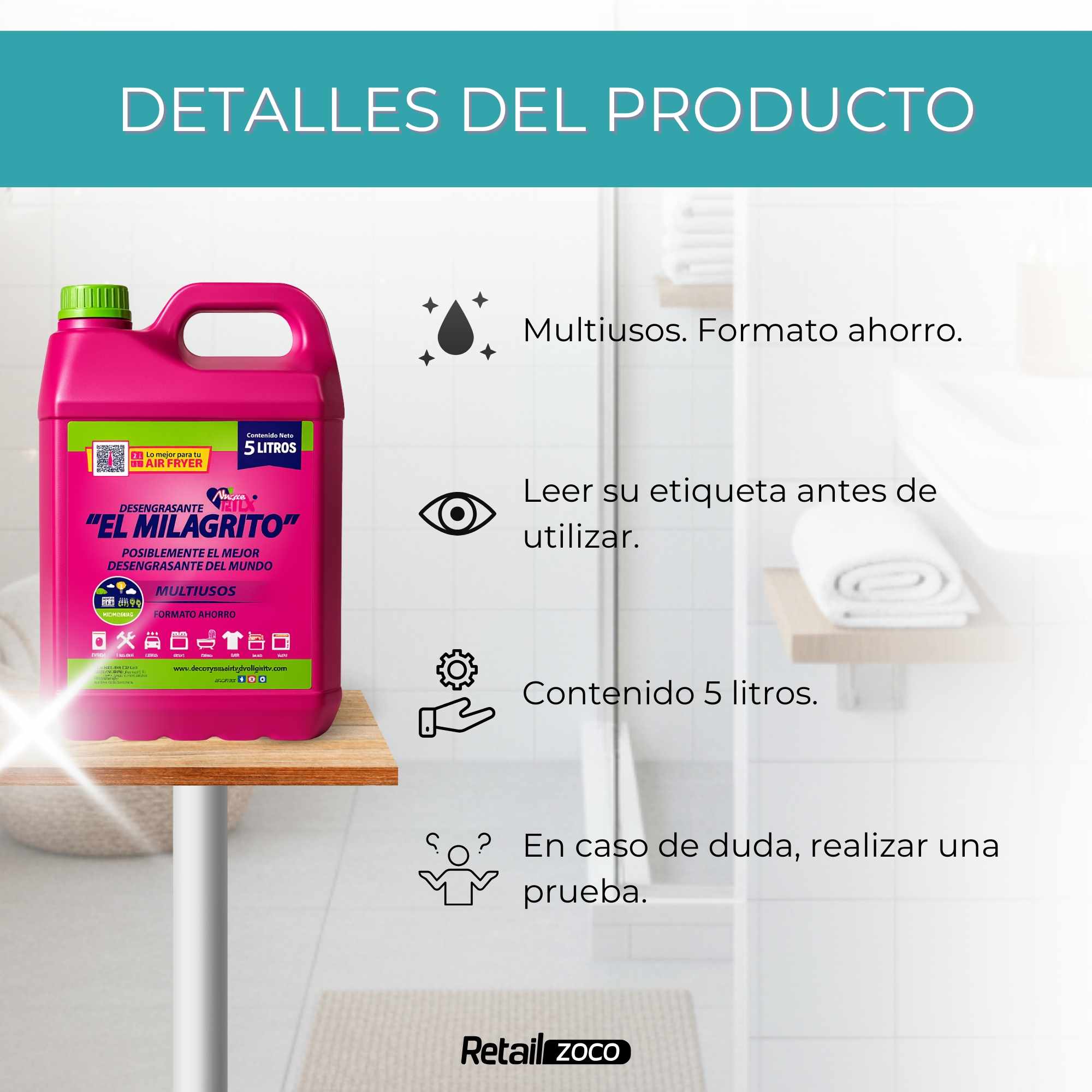 Desengrasante El Milagrito Garrafa 5 Litros - imagen 3