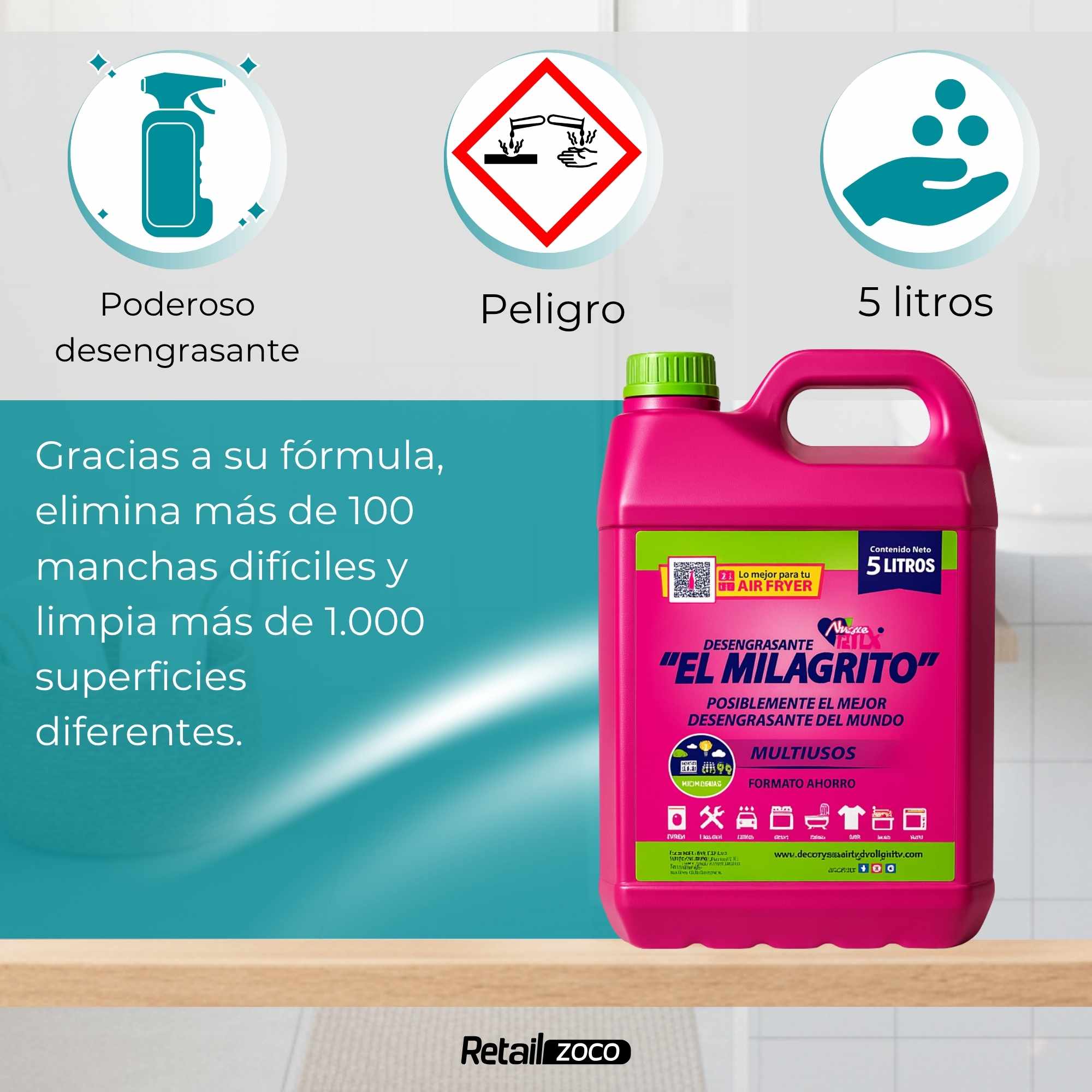Desengrasante El Milagrito Garrafa 5 Litros - imagen 5