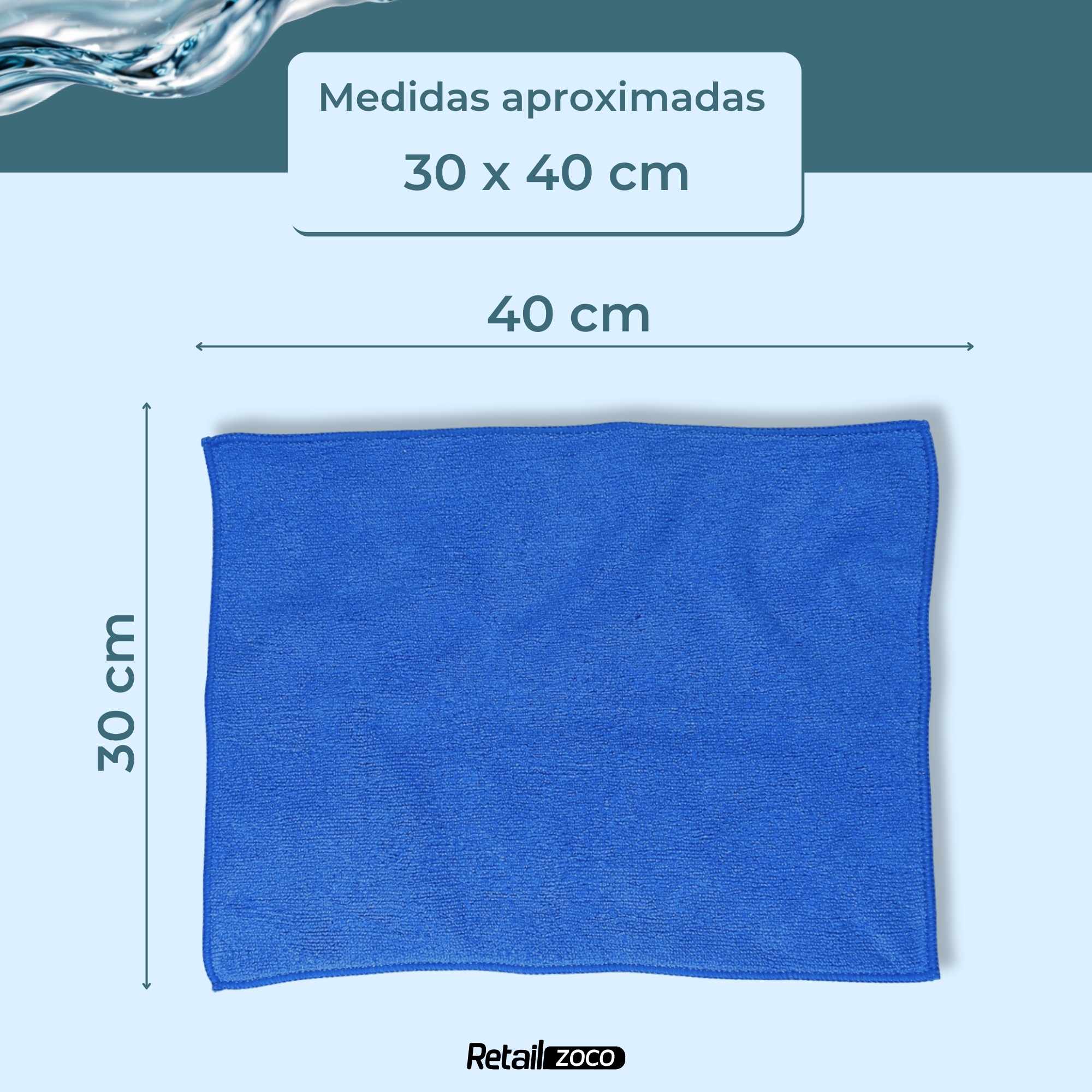 Paño de microfibra 30x40 cm azul - imagen 5