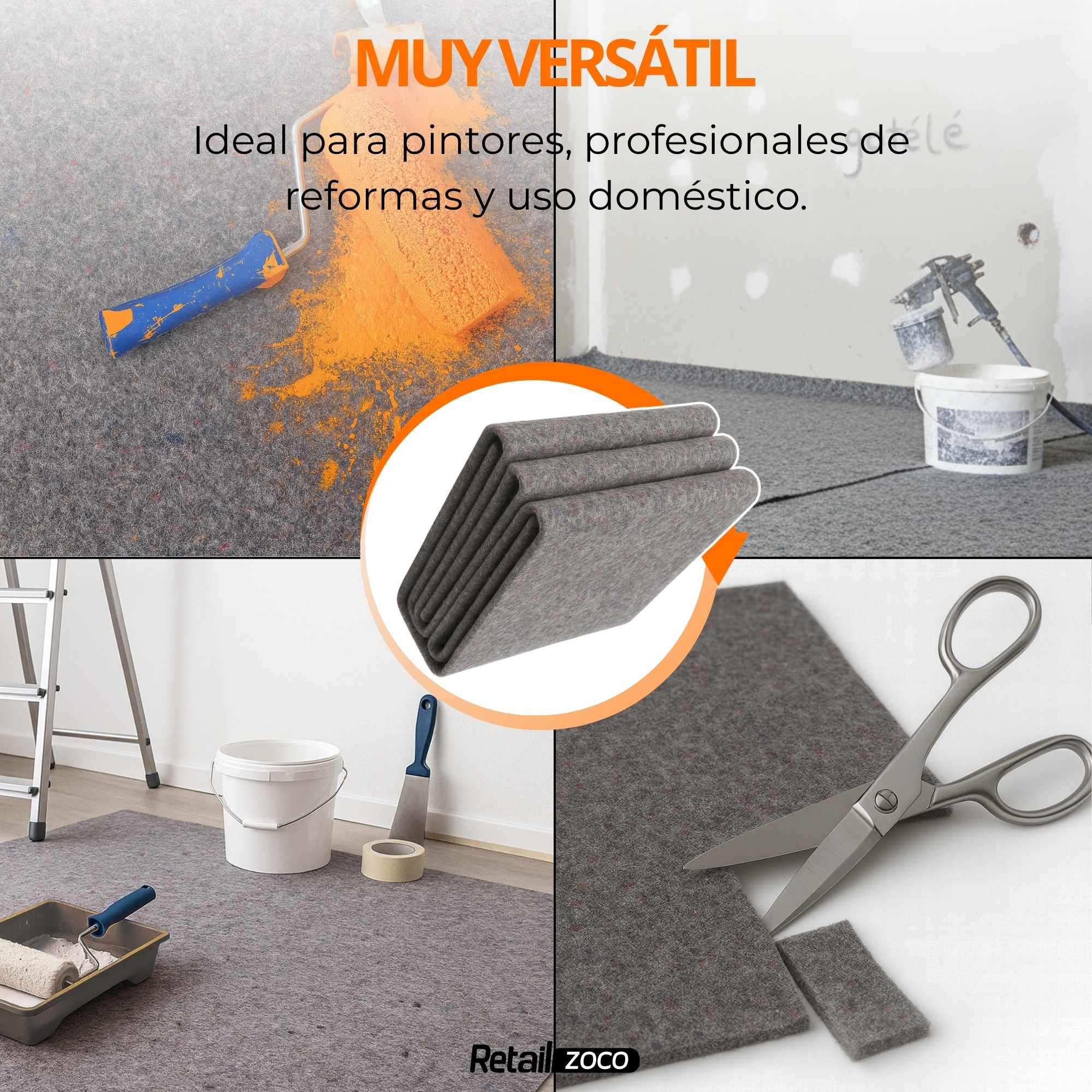 Fieltro Protector de Suelos Pintor 90 cm x 4 Metros - imagen 5