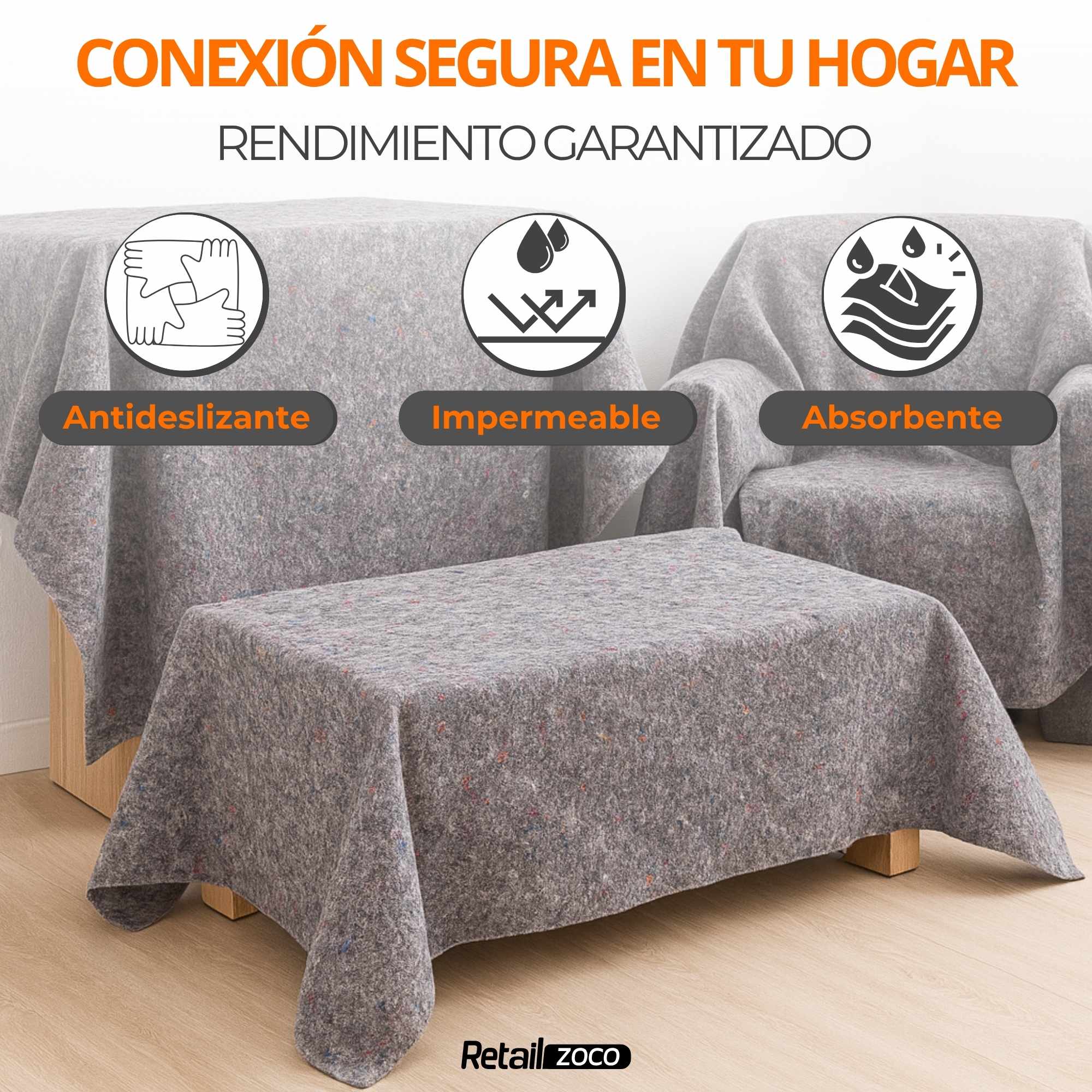 Fieltro Protector de Suelos Pintor 90 cm x 20 Metros - imagen 3