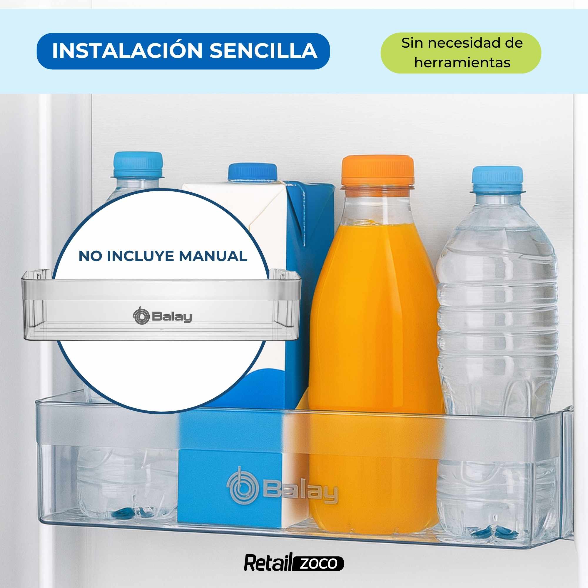 Estante Botellero Frigorífico compatible con Balay código original 11022295 - imagen 6