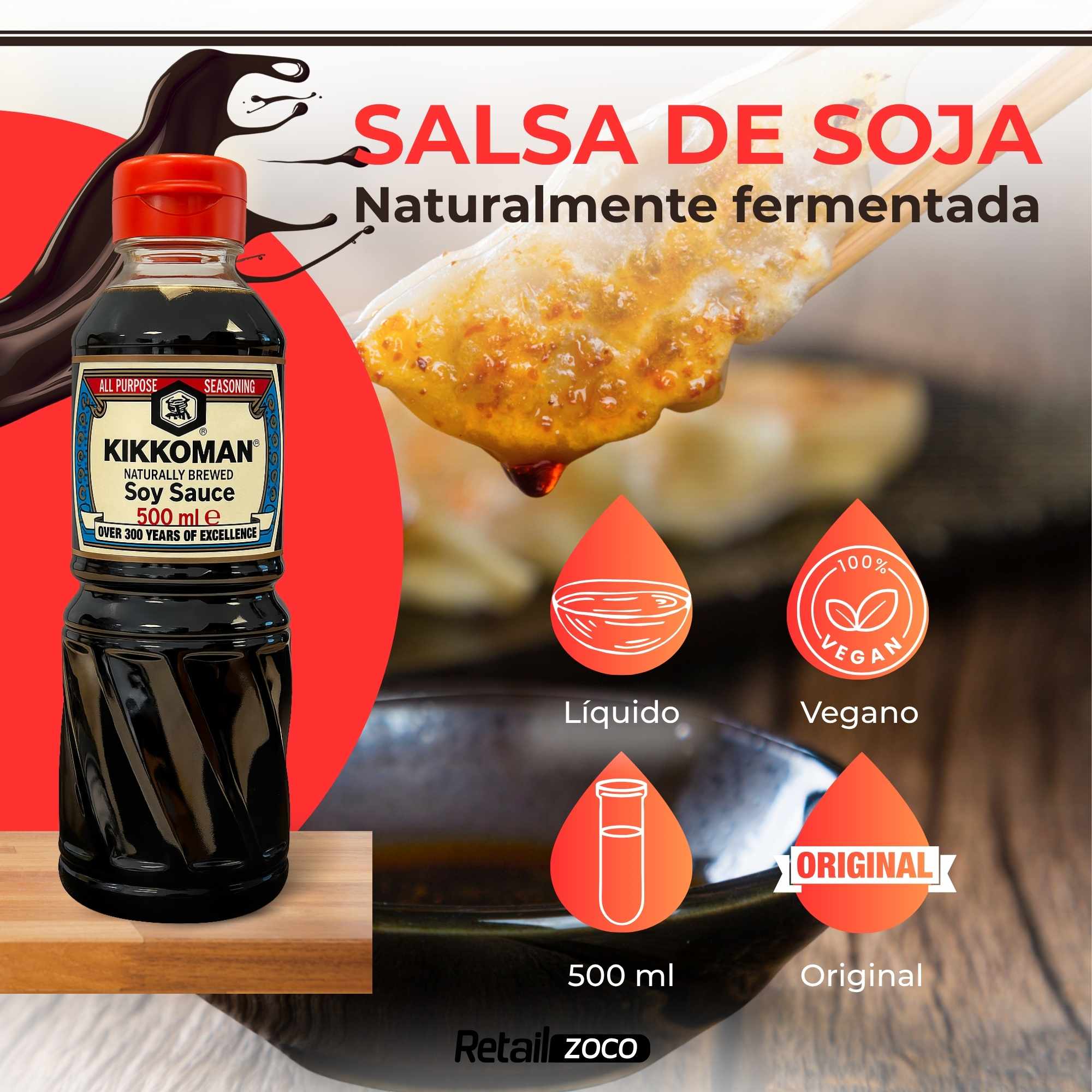 Salsa de Soja clásica Kikkoman 500 ml - imagen 2