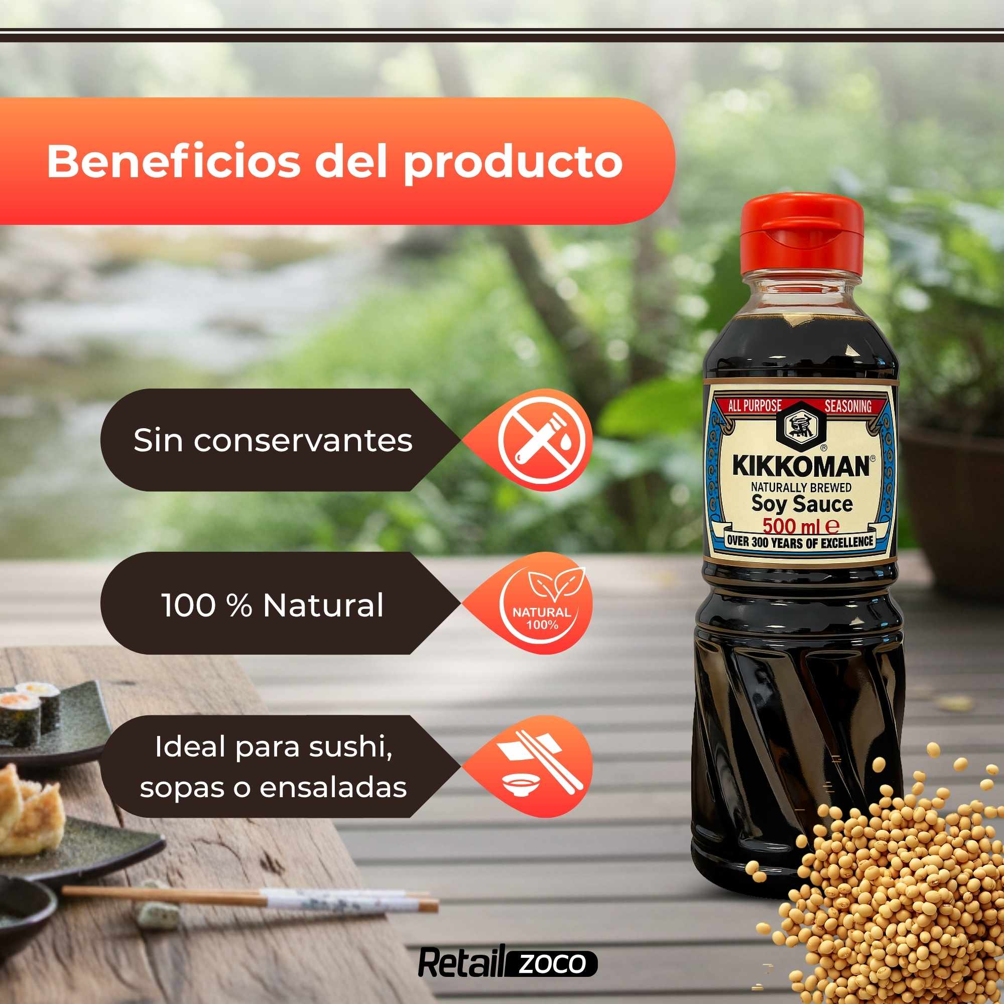 Salsa de Soja clásica Kikkoman 500 ml - imagen 3