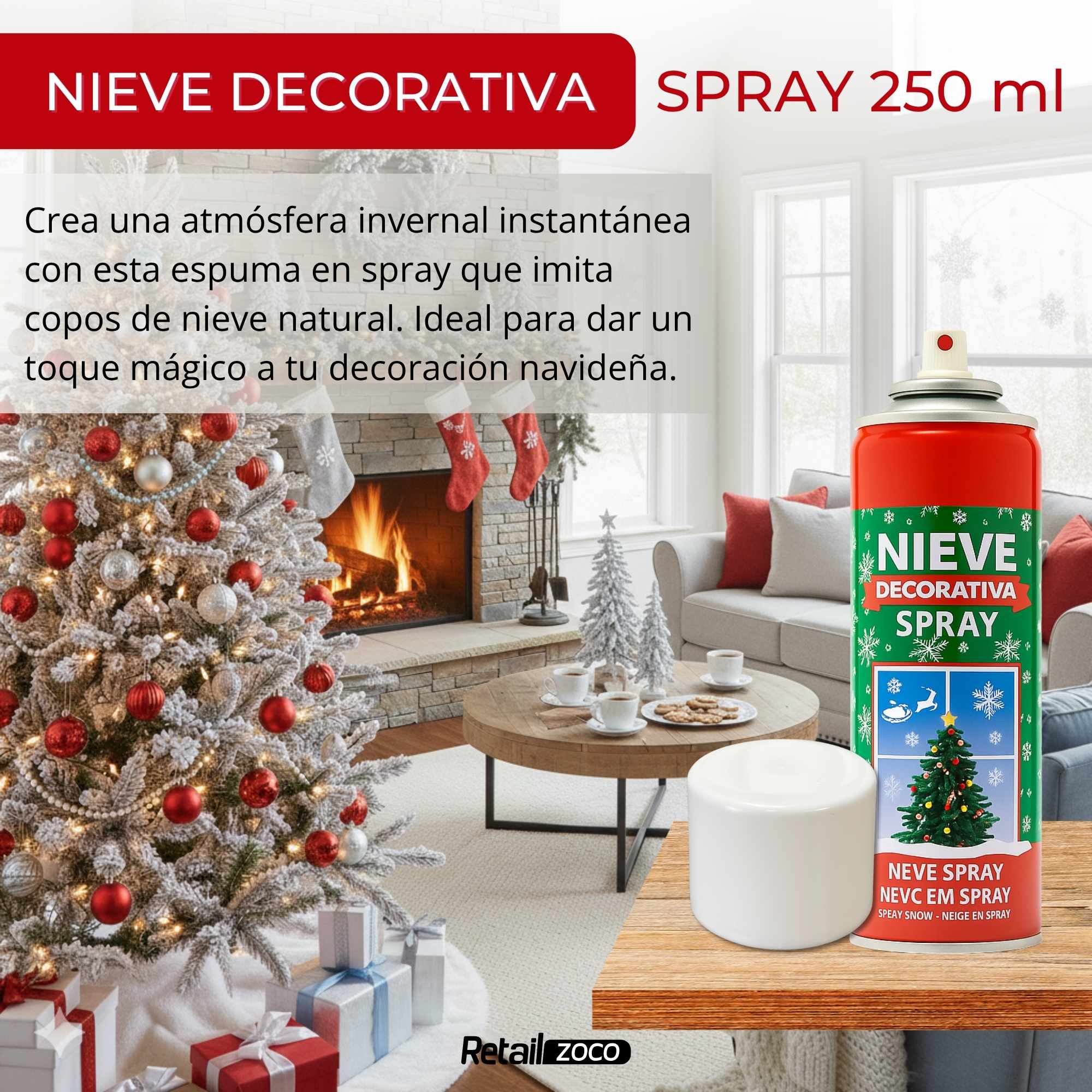 Spray Espuma Nieve Artificial 250 ml - imagen 2