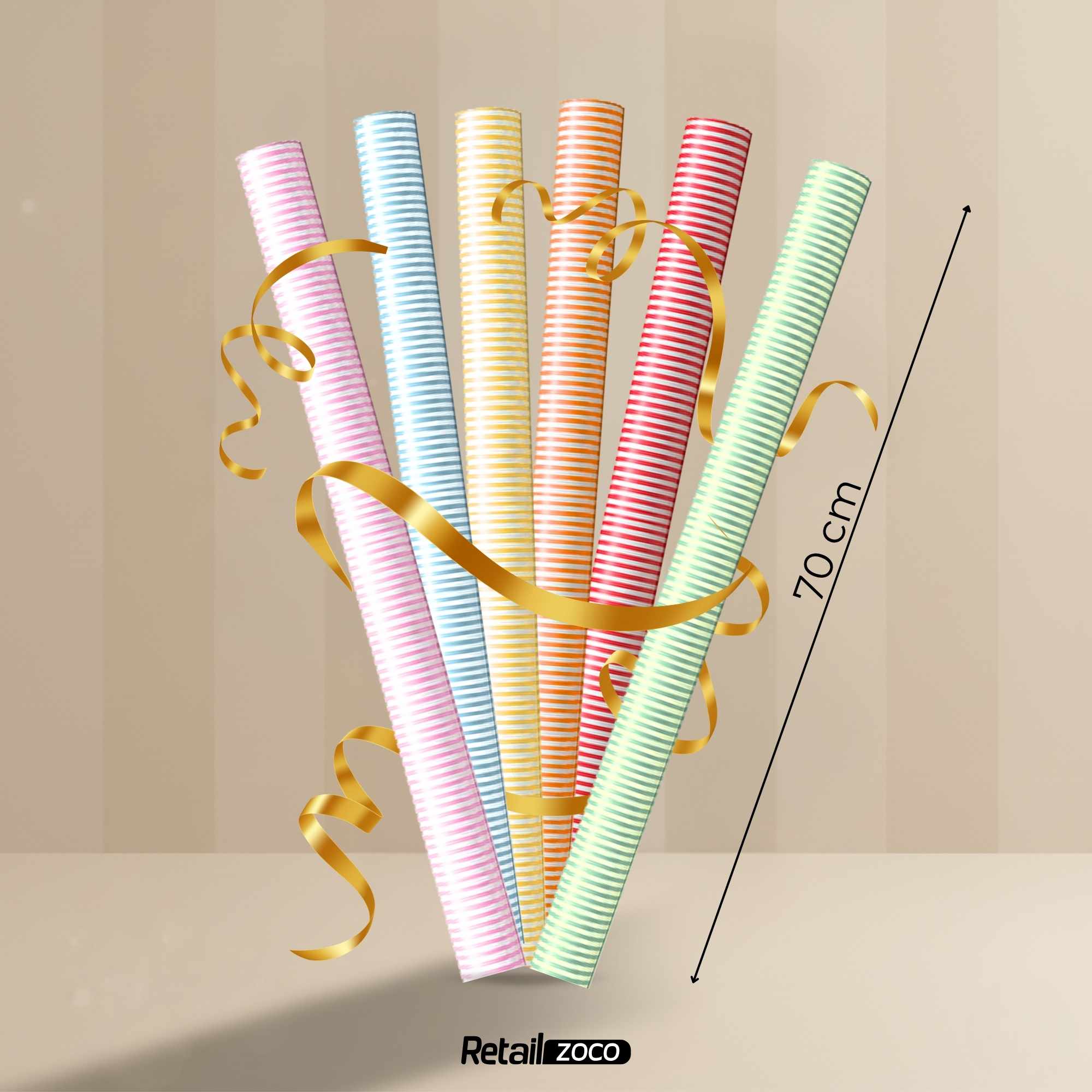 Rollo de papel de regalo navideño Rayas 70 cm x 2 Metros - imagen 6