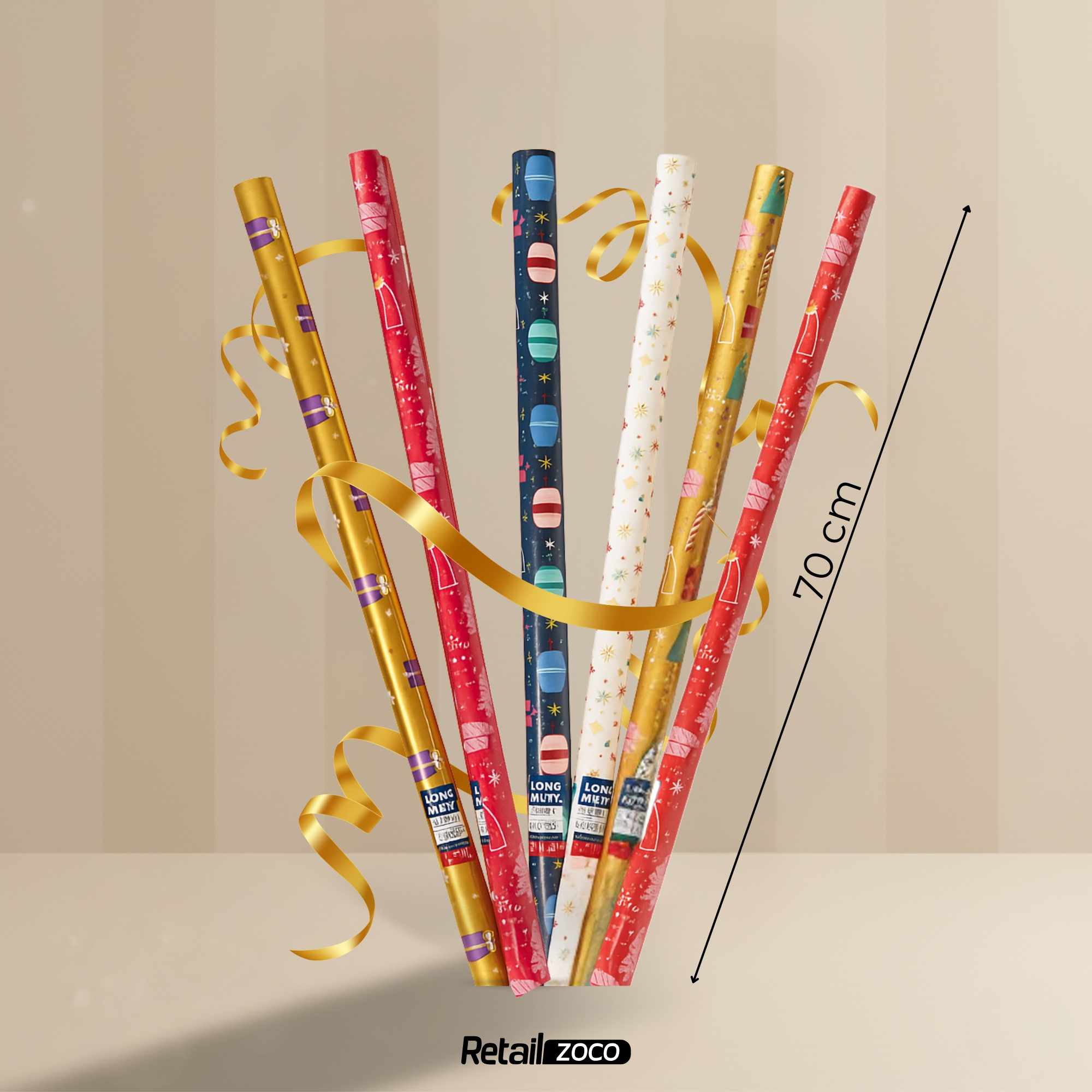 Rollo de papel de regalo navideño Reyes Magos 70 cm x 2 Metros - imagen 6