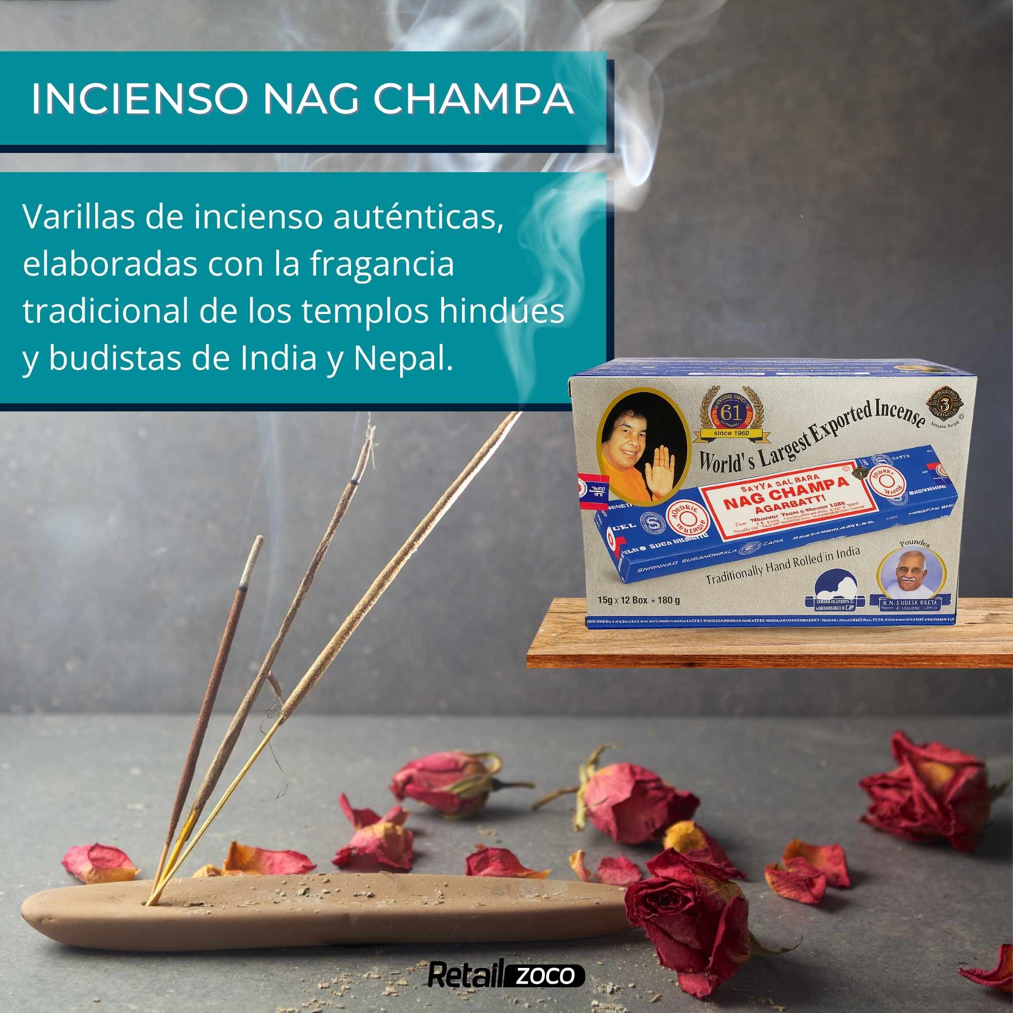 Incienso Nag Champa Varillas 15 gr - imagen 2