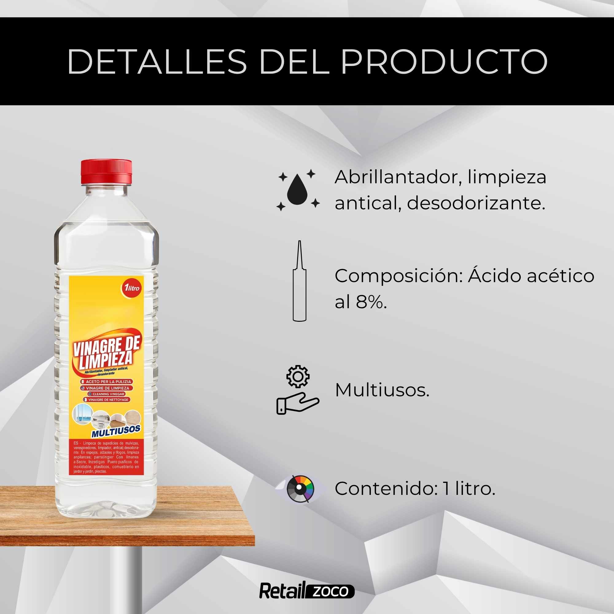Vinagre de limpieza 1 Litro - imagen 3