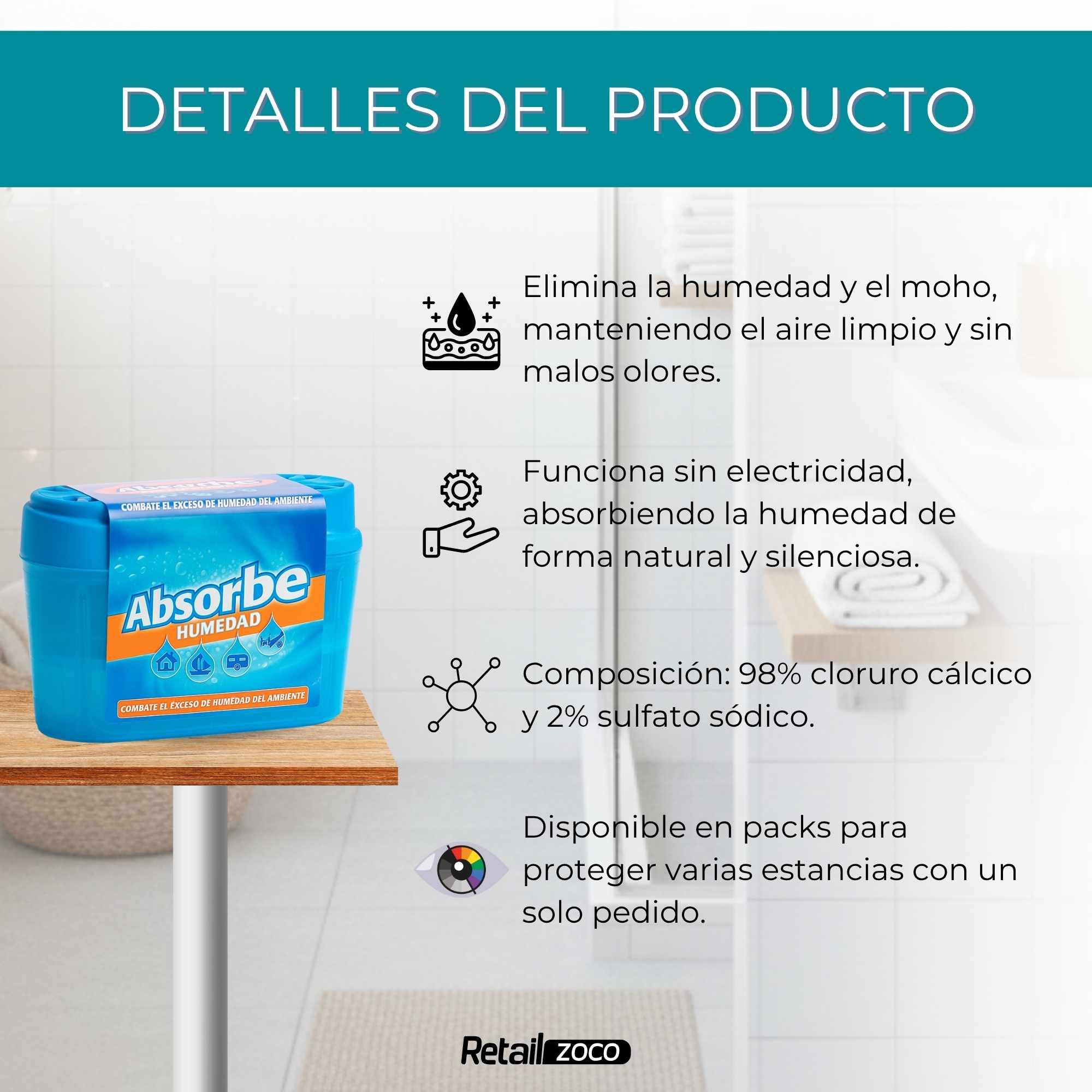 Deshumidificador Absorbe humedad 40 gr - imagen 3