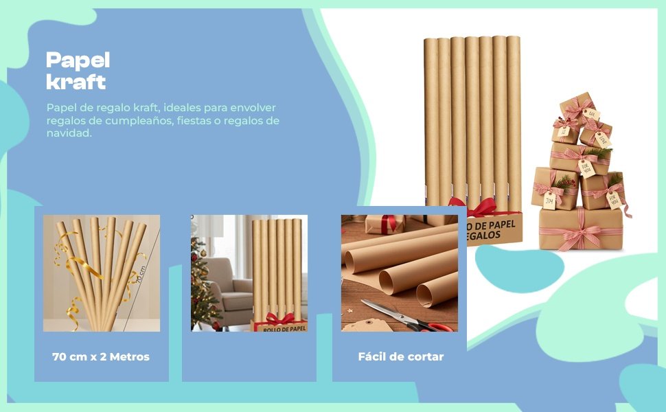 Banner - Rollo de papel Kraft 70 cm x 2 Metros