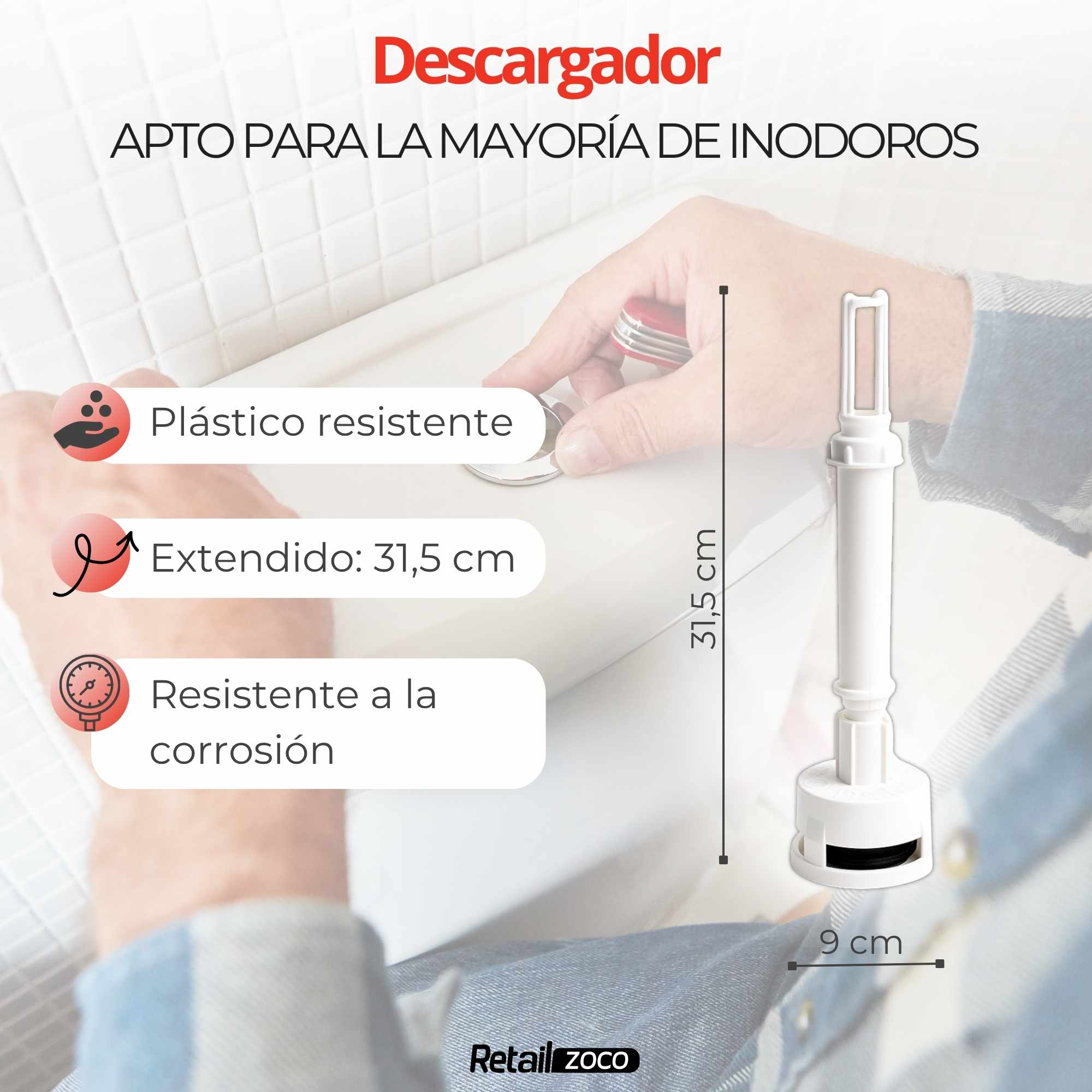 Descargador de WC con tirador universal - imagen 4
