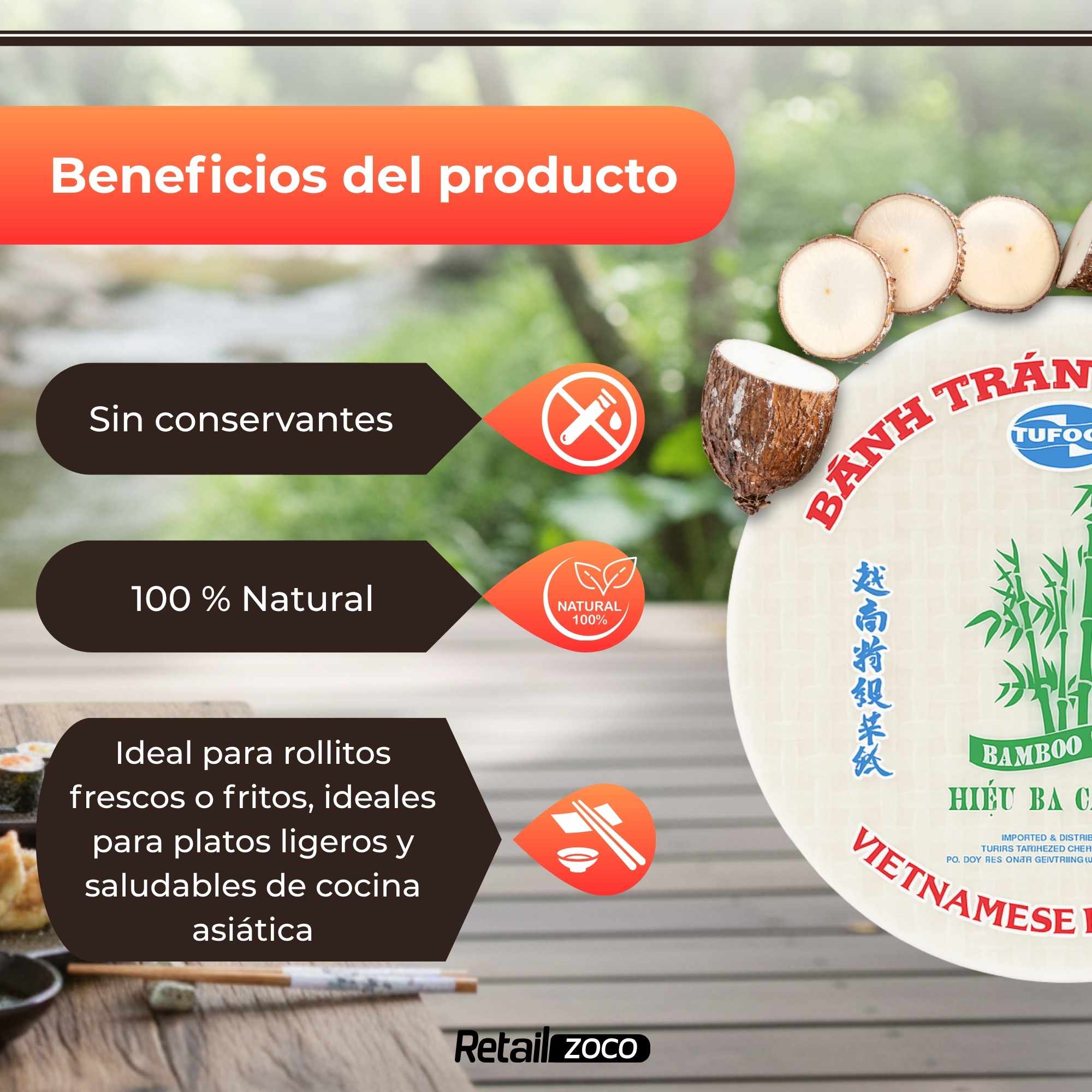 Papel de Arroz Comestible 340 gramos 22 cm - imagen 3
